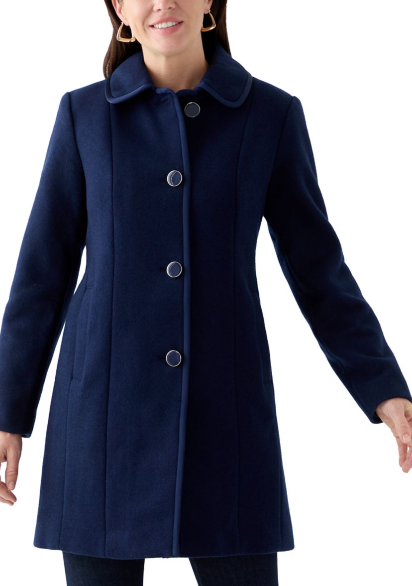 Womens Single Breasted Wool Coat