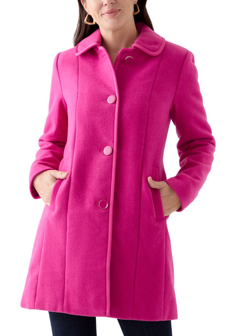 Womens Single Breasted Wool Coat