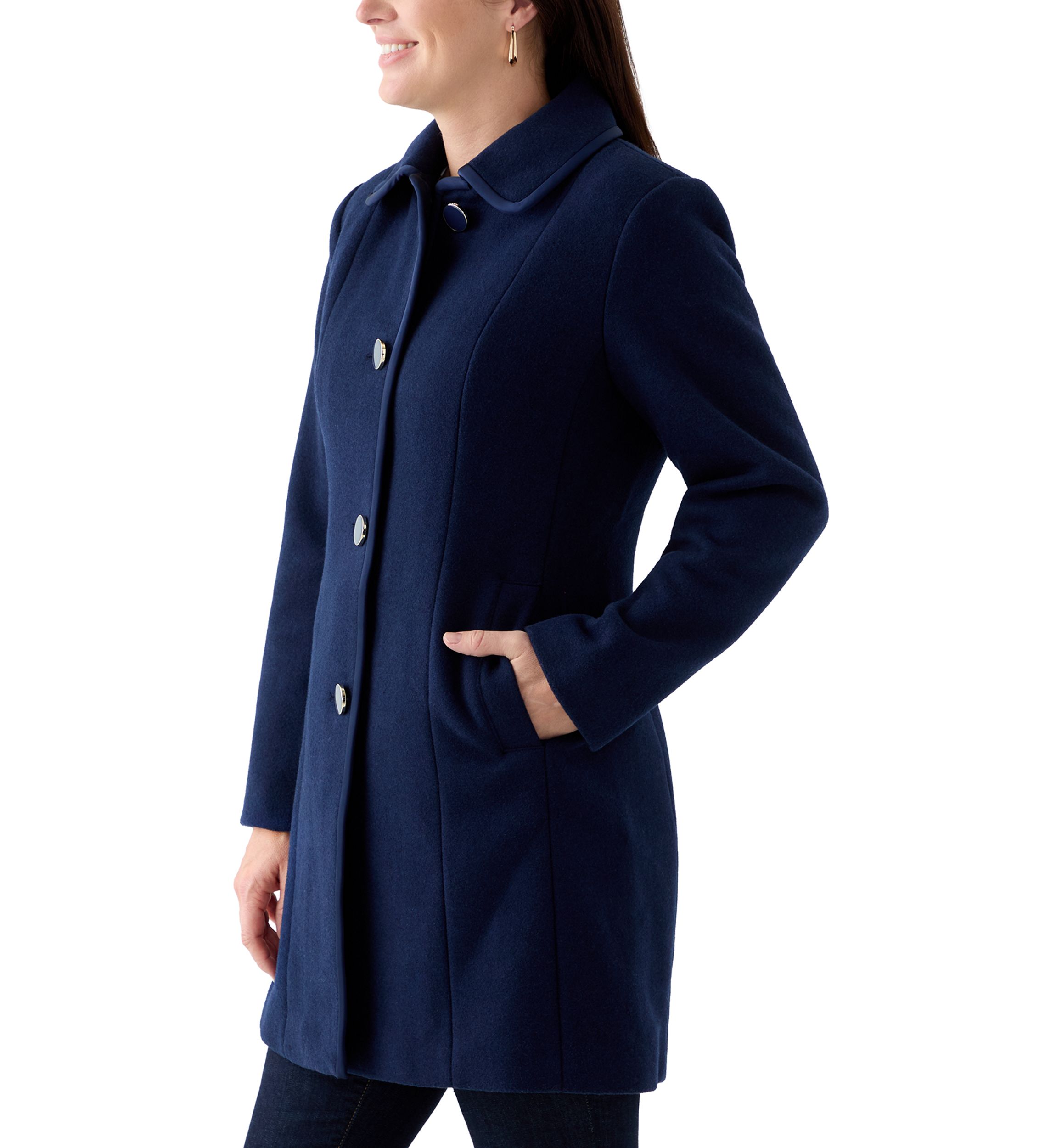 Womens Single Breasted Wool Coat