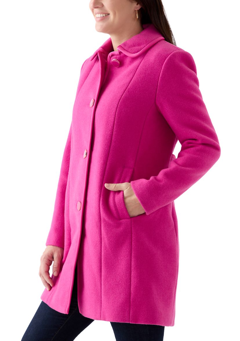 Womens Single Breasted Wool Coat