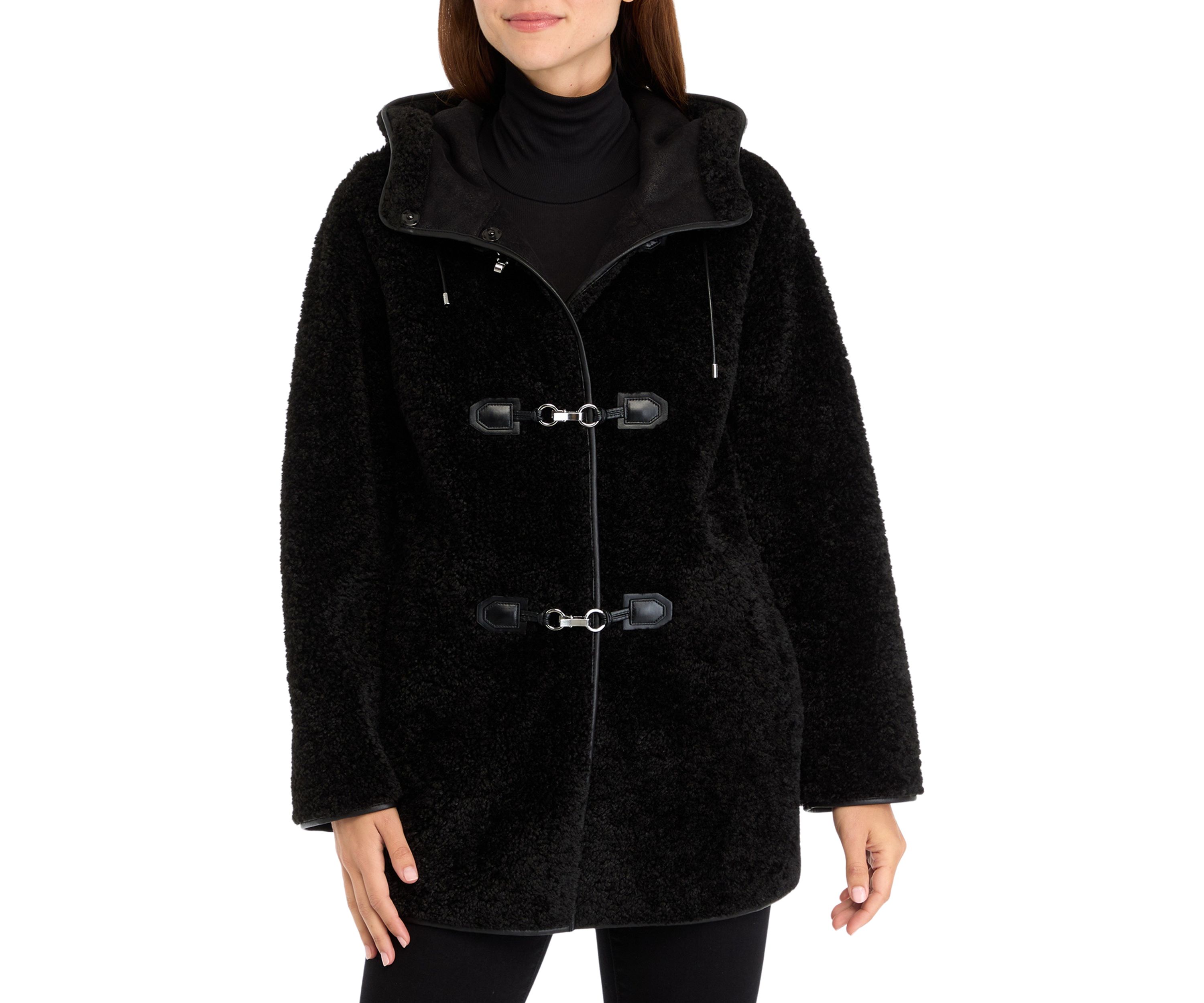 Womens Faux Fur Mid-Length Coat 