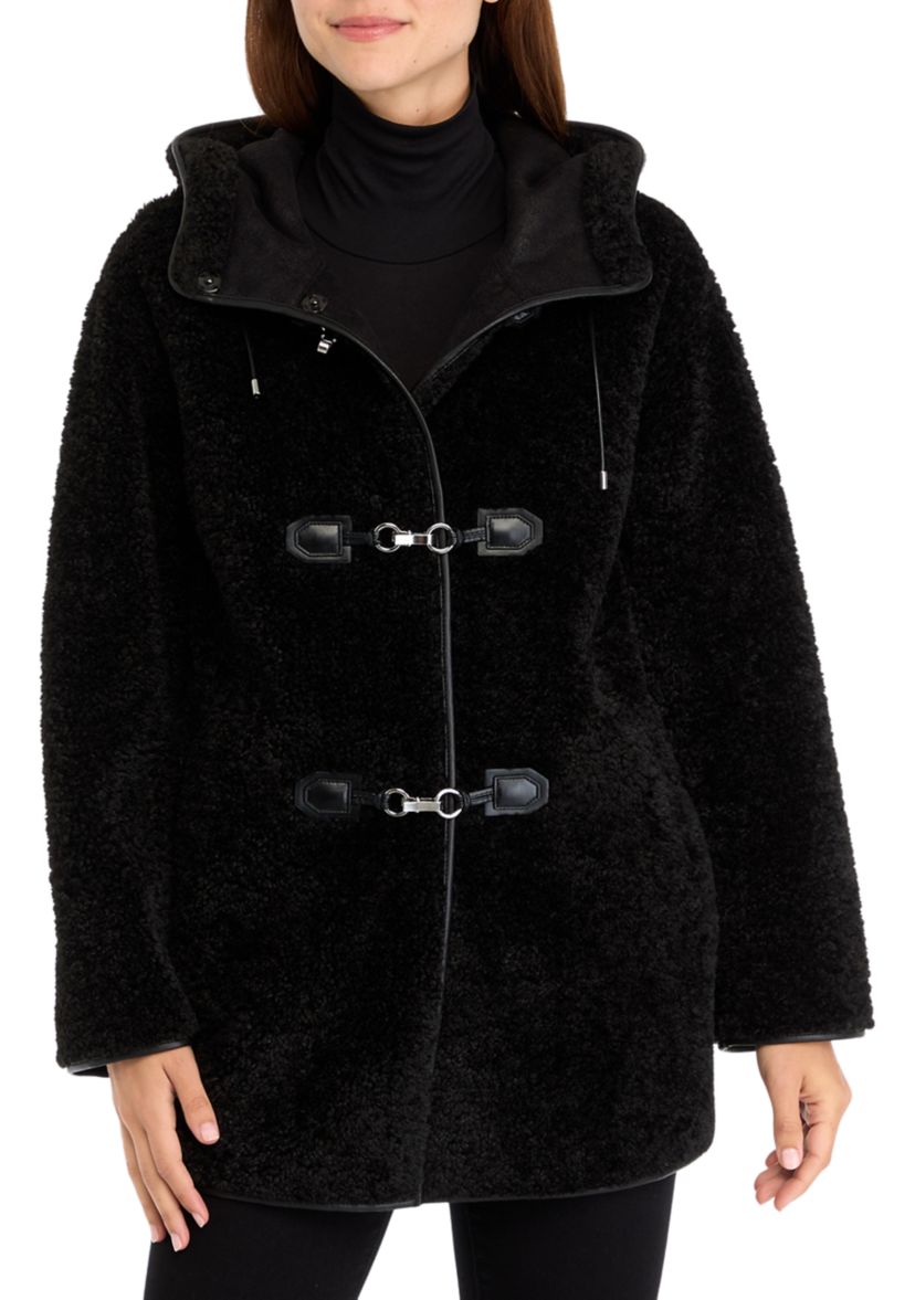 Womens Faux Fur Mid-Length Coat 