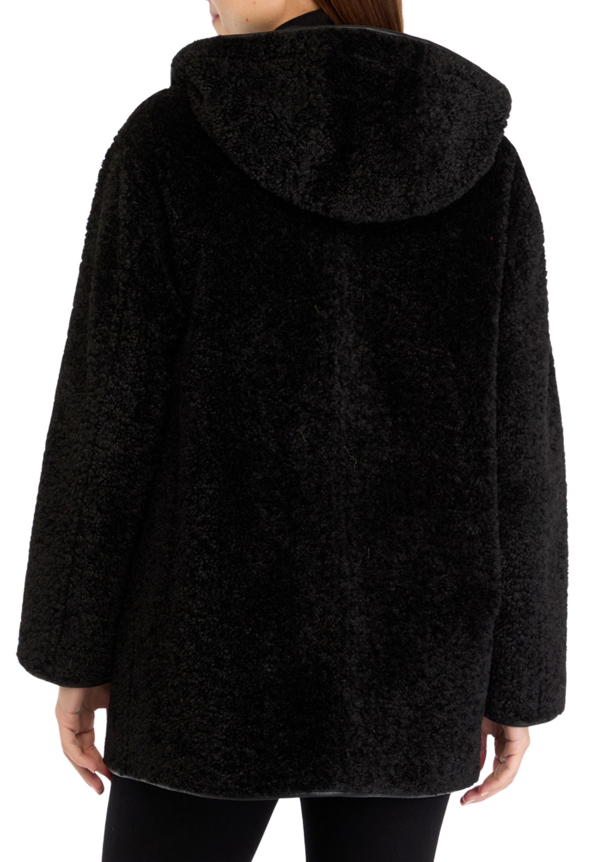 Womens Faux Fur Mid-Length Coat 