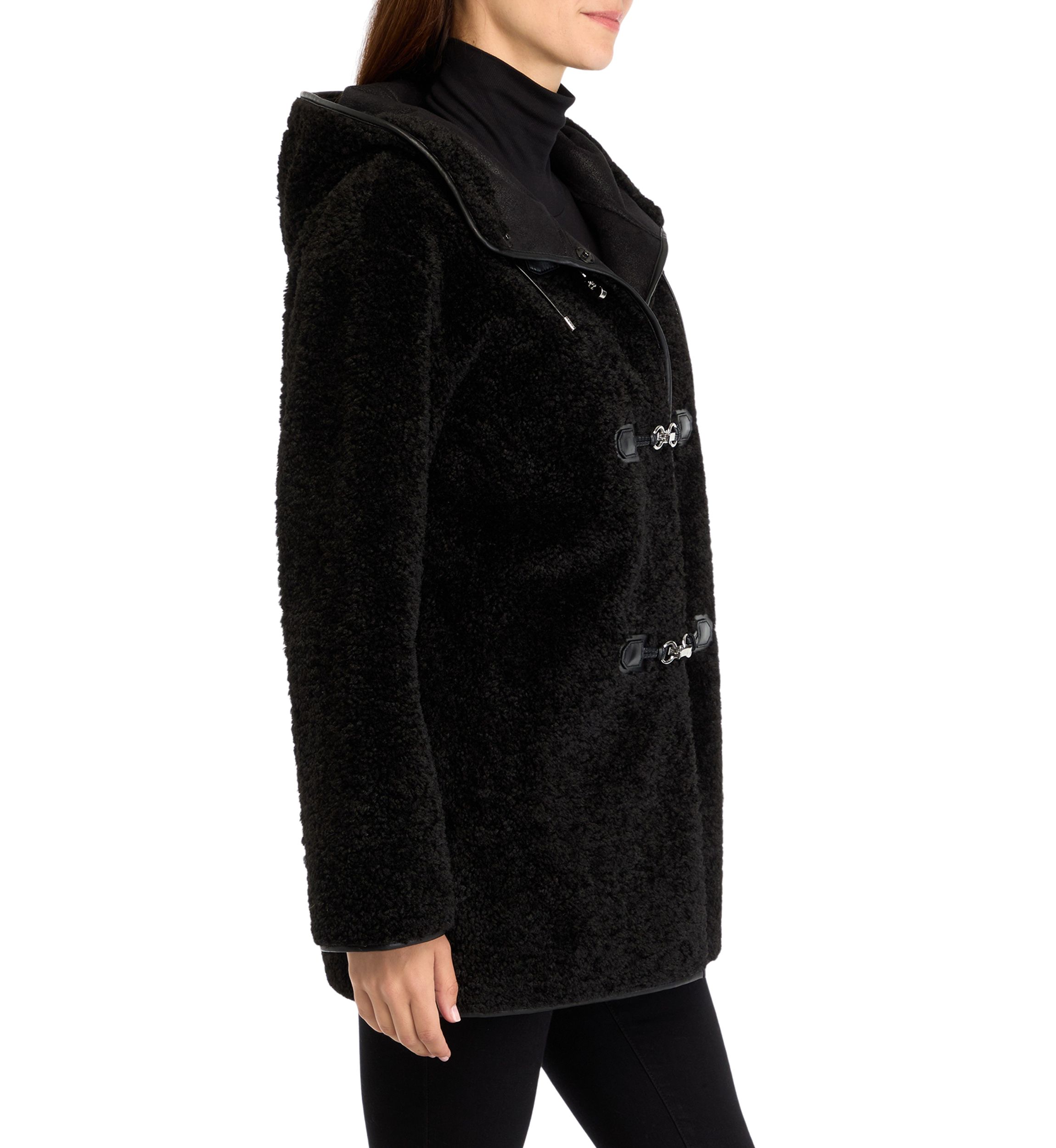 Womens Faux Fur Mid-Length Coat 