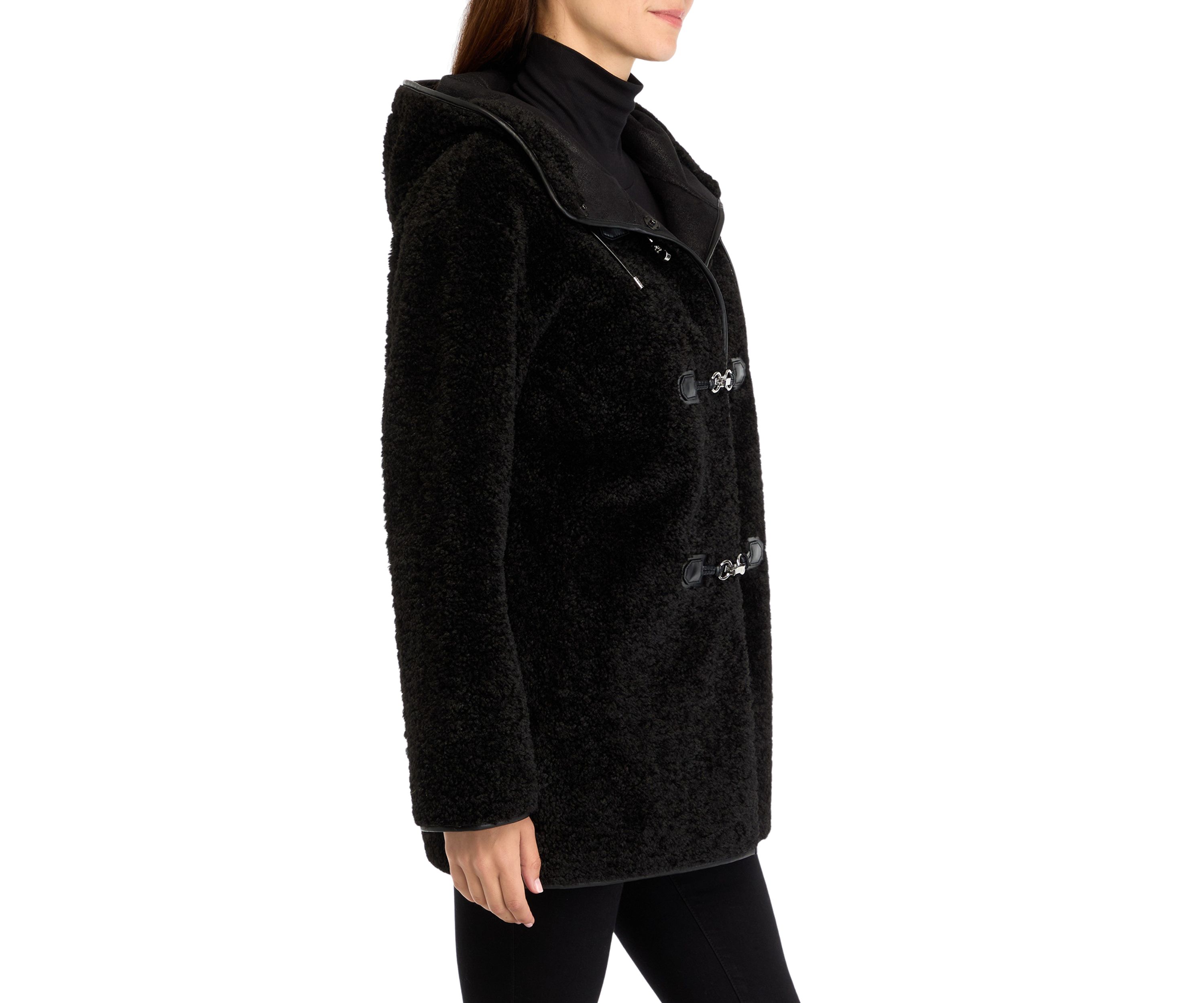 Womens Faux Fur Mid-Length Coat 