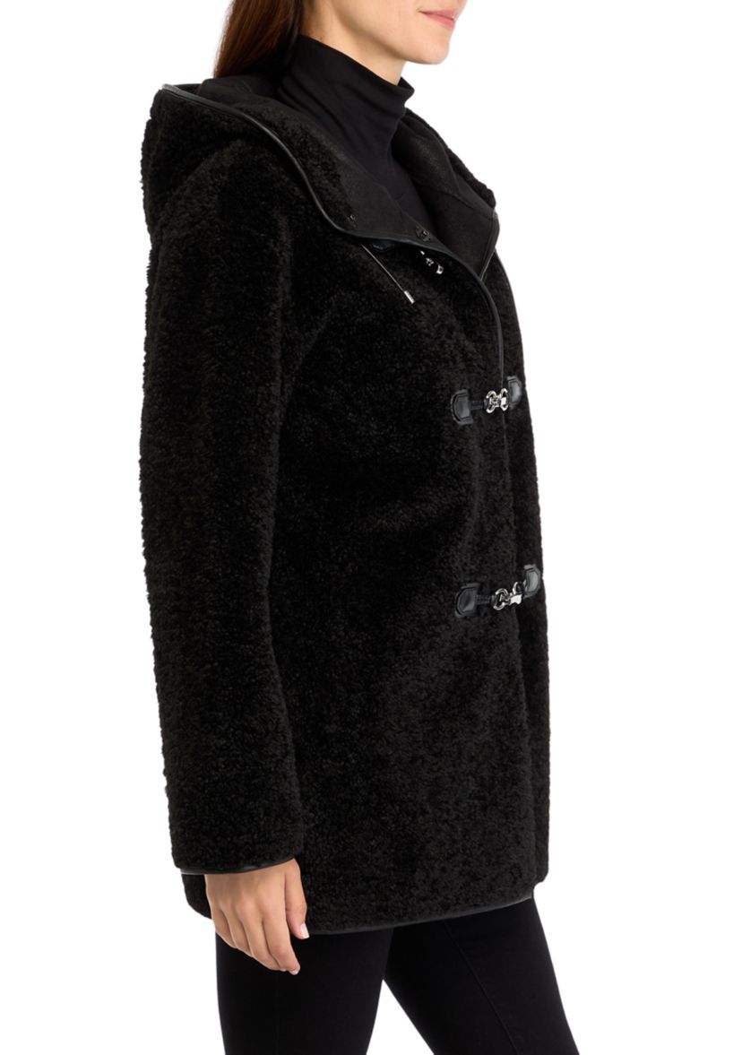 Womens Faux Fur Mid-Length Coat 