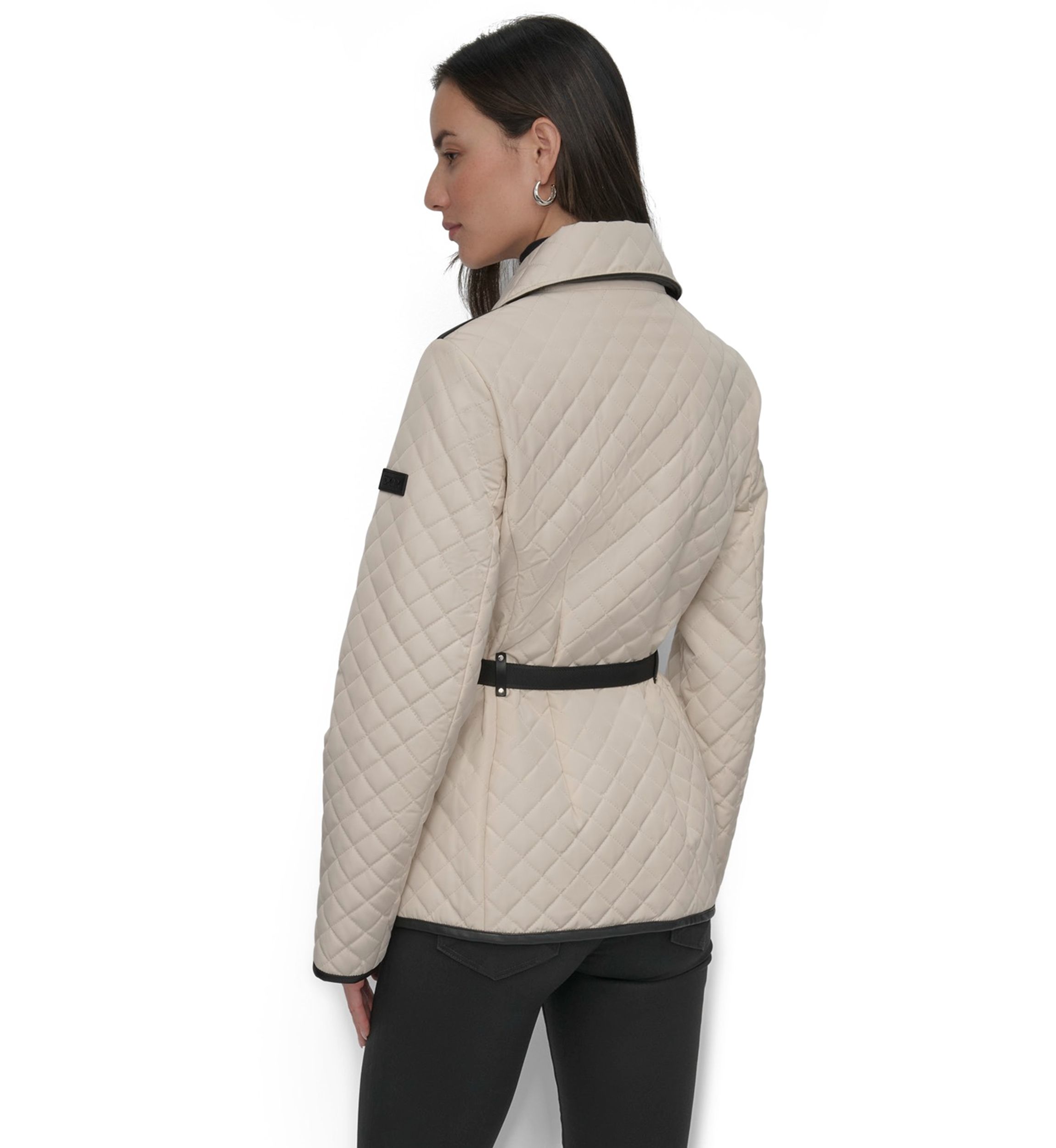 Full Zip Quilted Jacket with Belt