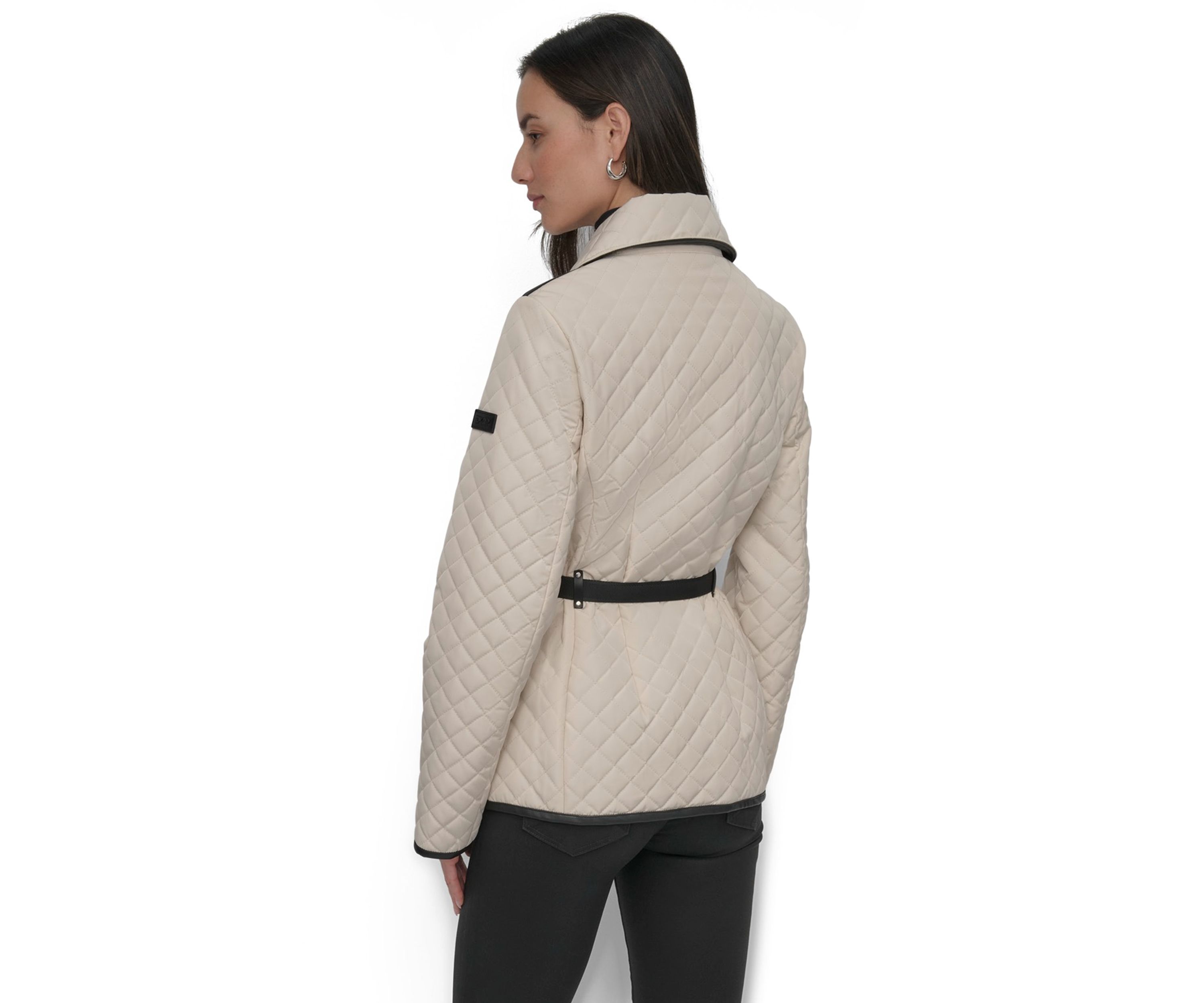 Full Zip Quilted Jacket with Belt