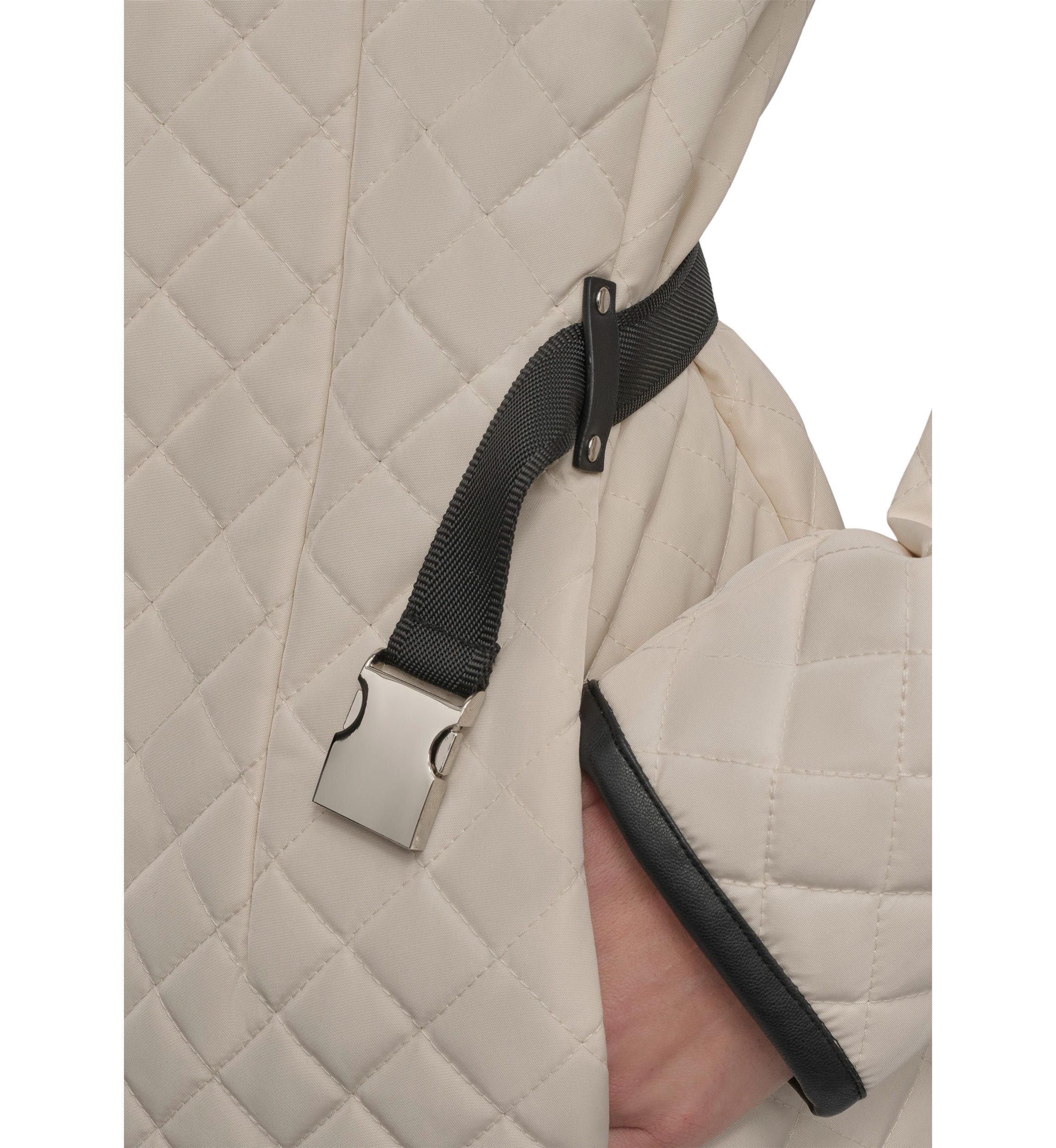 Full Zip Quilted Jacket with Belt