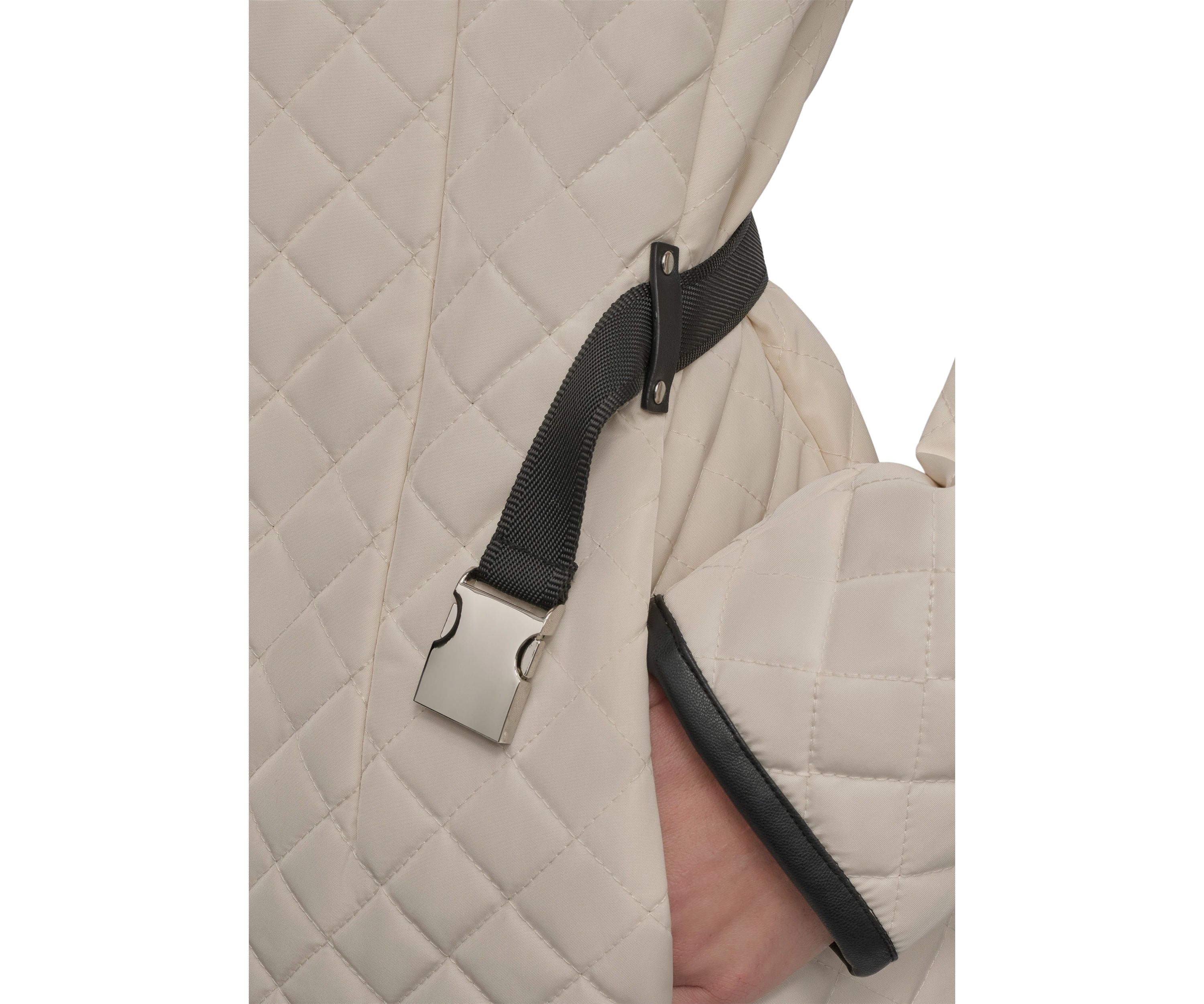 Full Zip Quilted Jacket with Belt