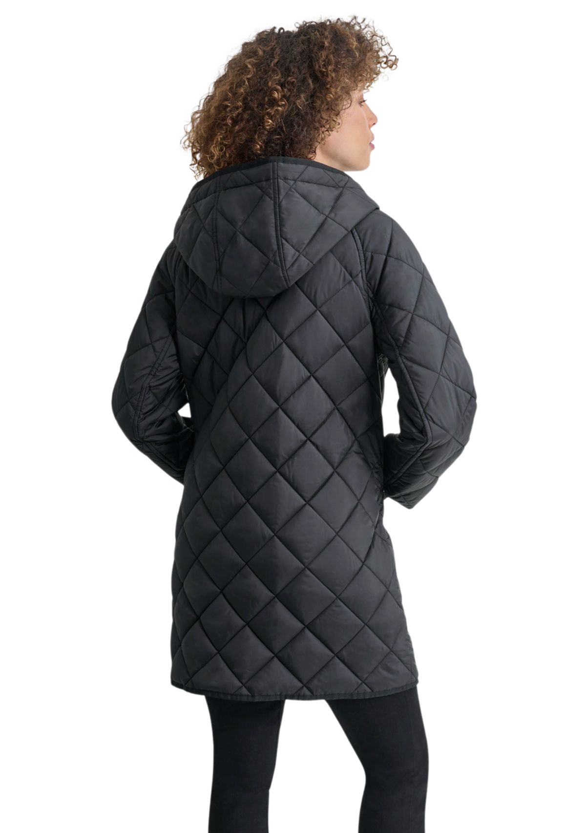 Womens Quilted Jacket with Metal Toggle Detail
