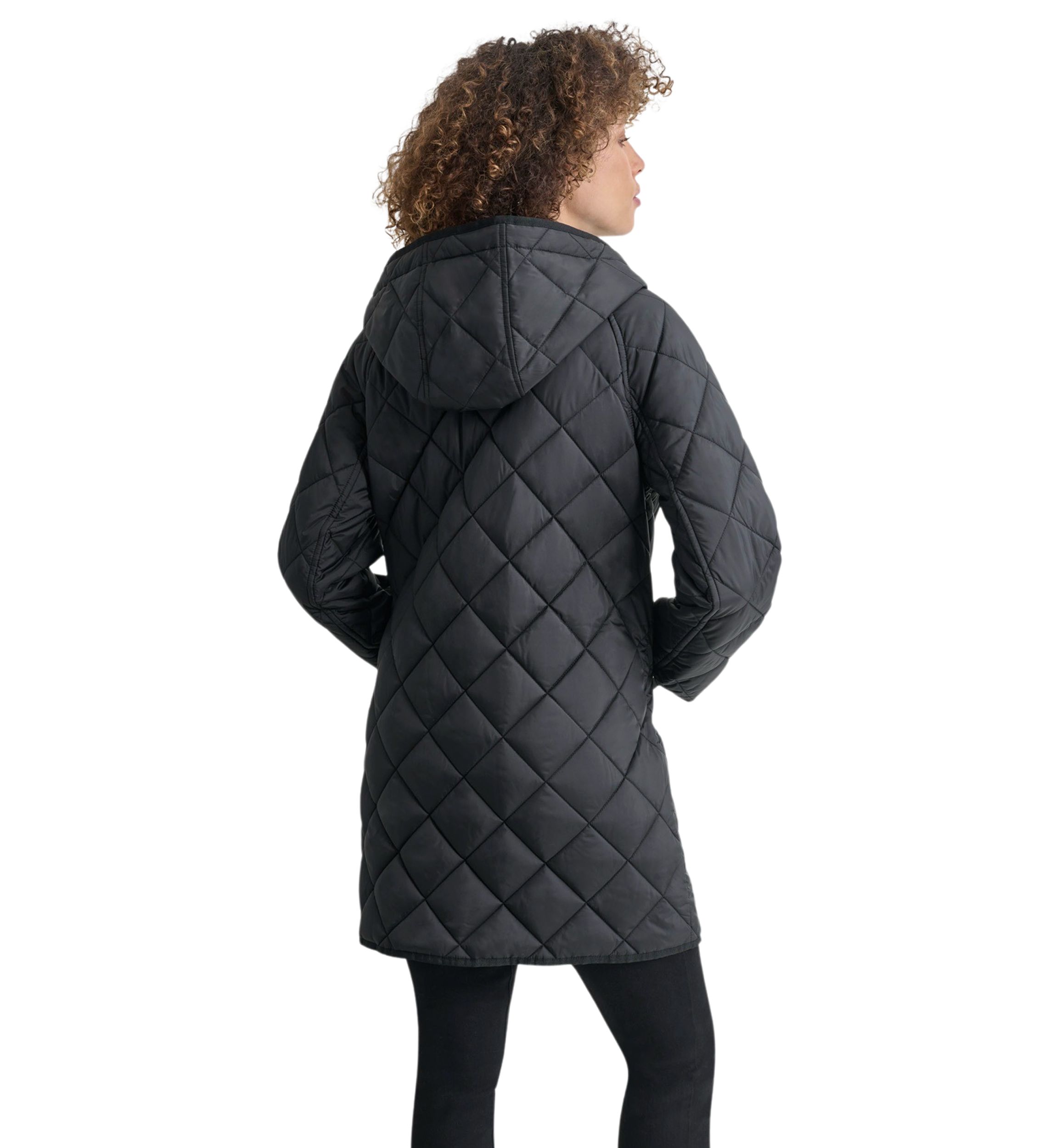 Womens Quilted Jacket with Metal Toggle Detail