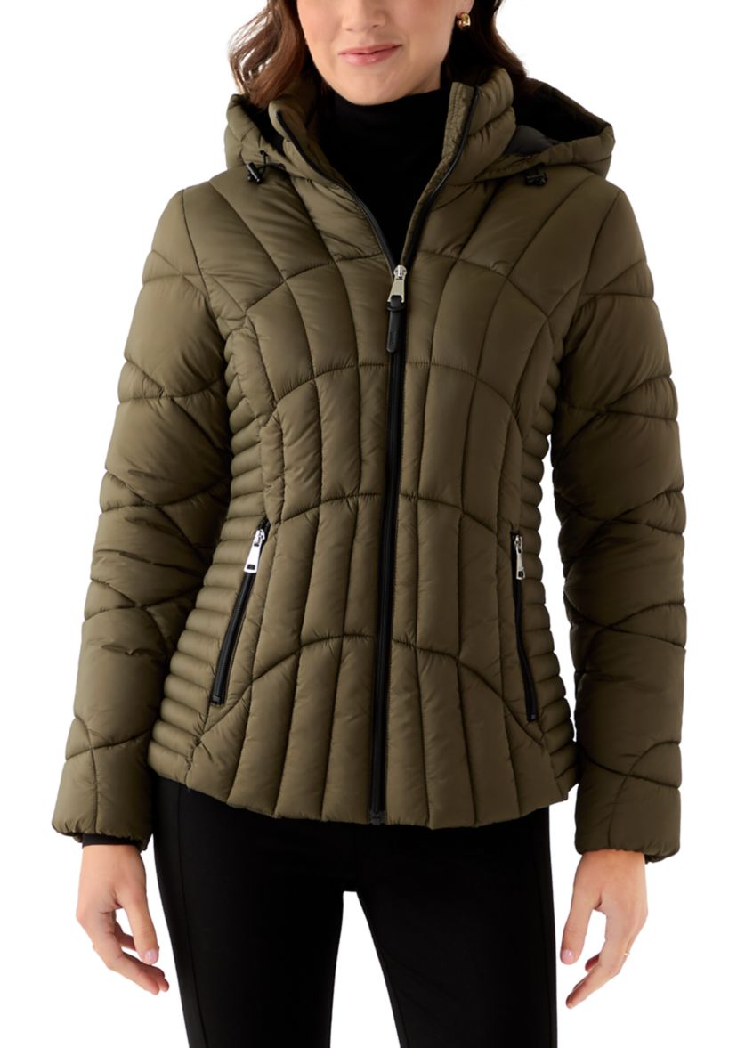 Womens Lightweight Matte Puffer with Hood