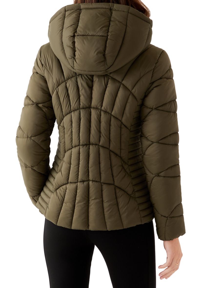 Womens Lightweight Matte Puffer with Hood