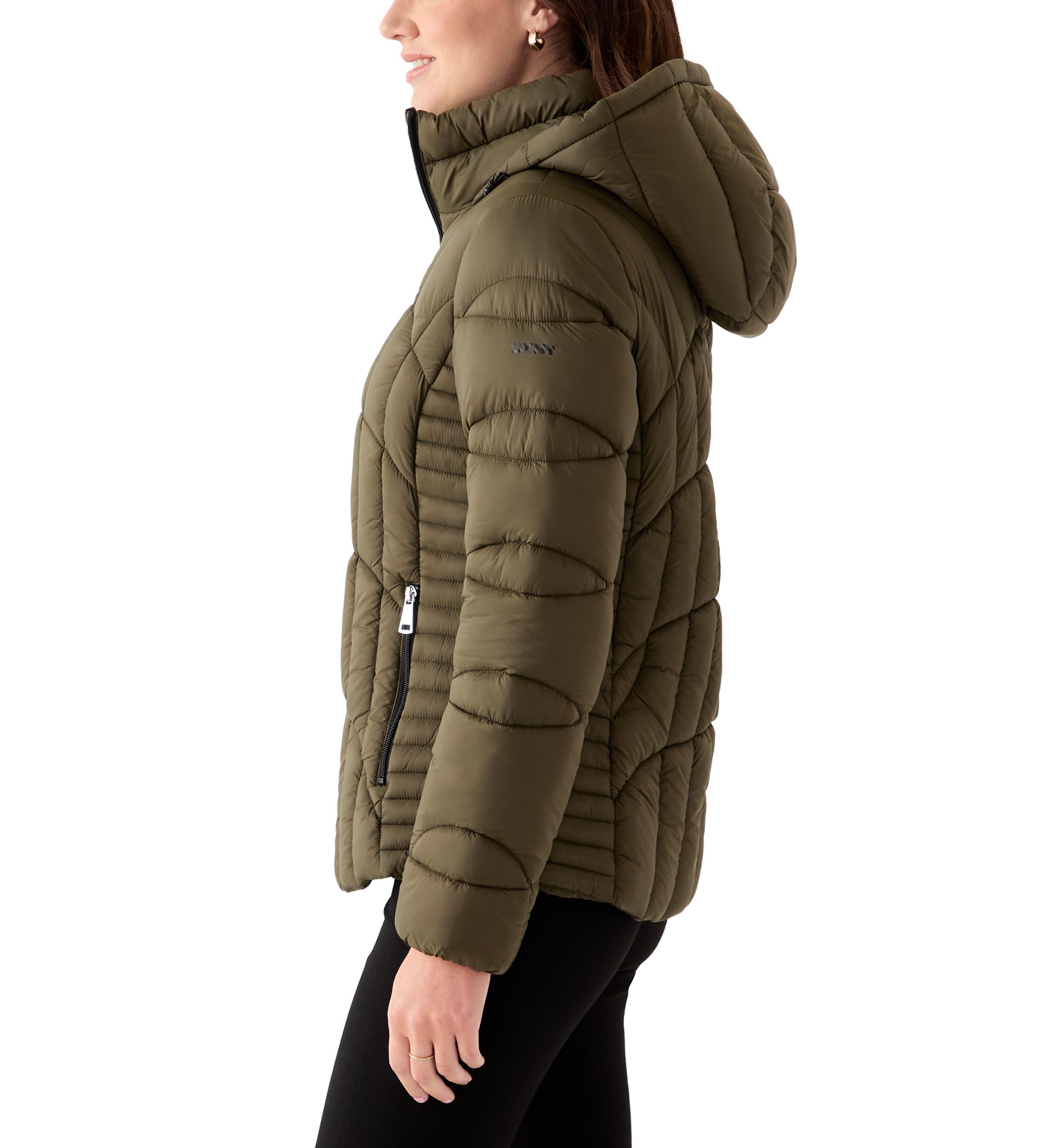 Womens Lightweight Matte Puffer with Hood
