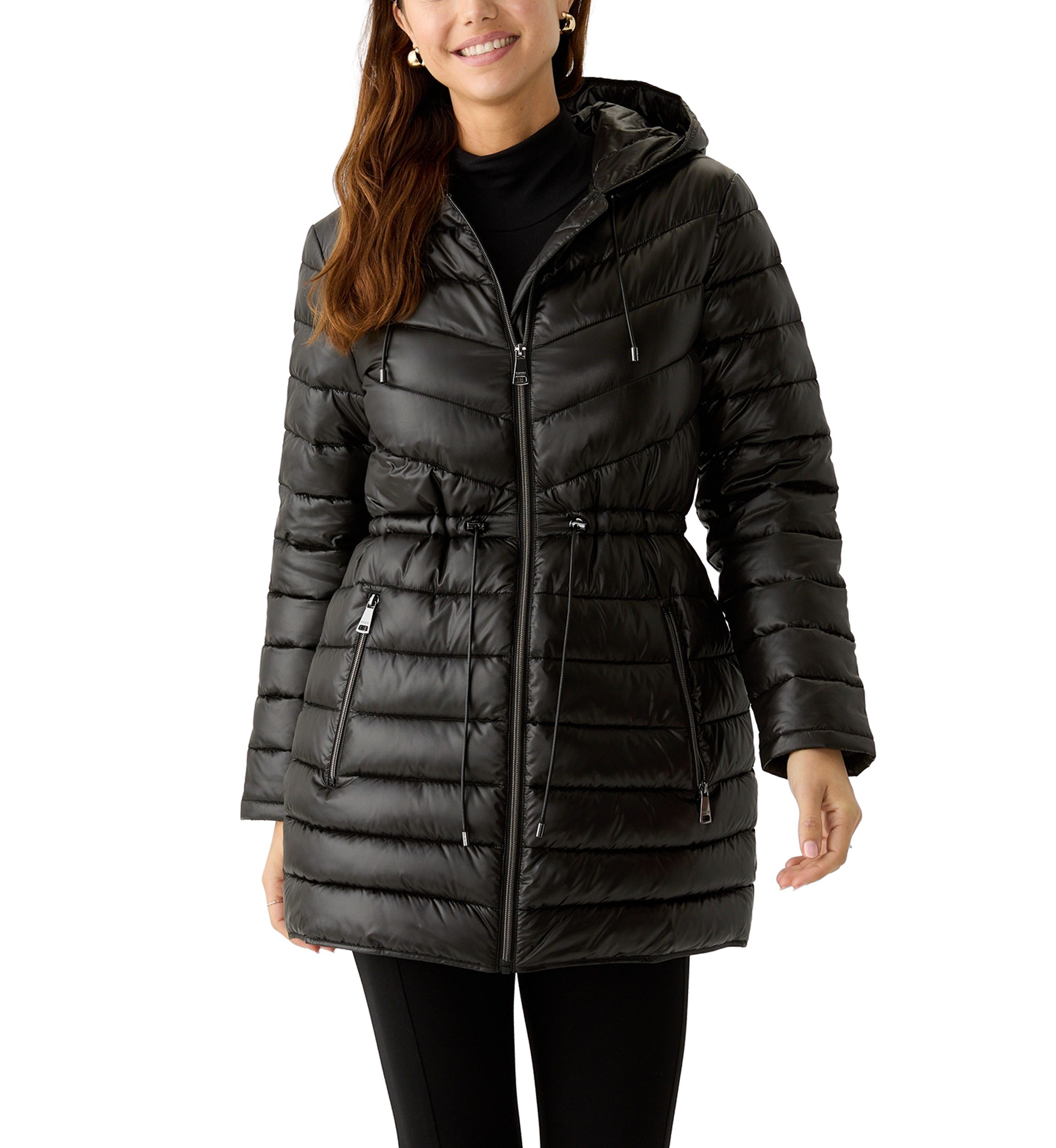 Womens Packable Mid Length Puffer Jacket 