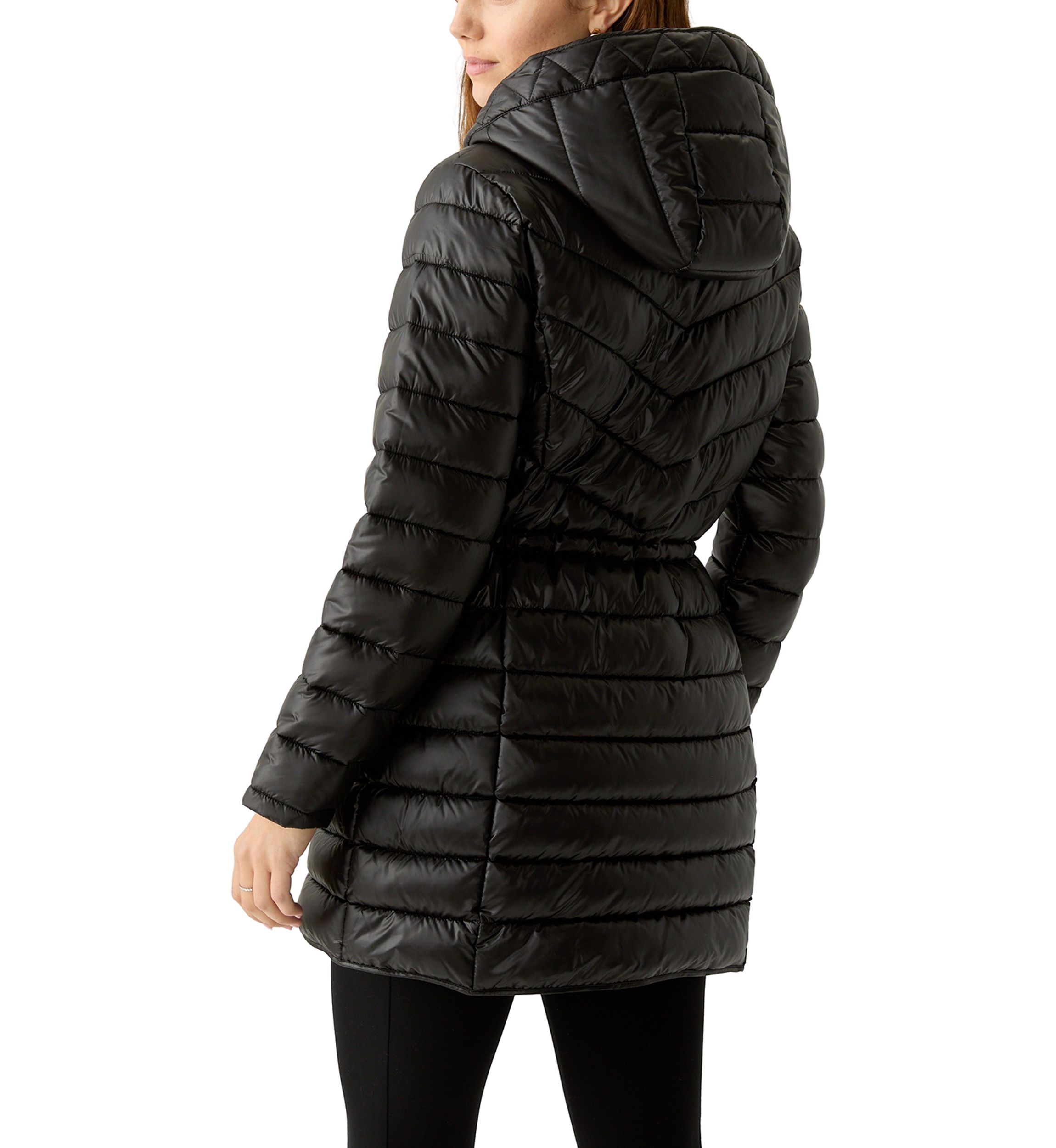 Womens Packable Mid Length Puffer Jacket 