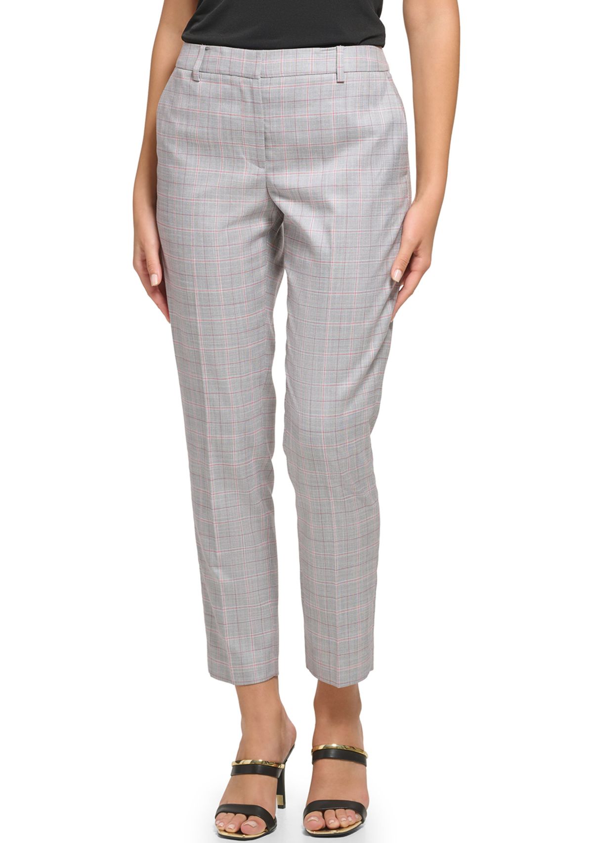 Womens Plaid Ankle Pants