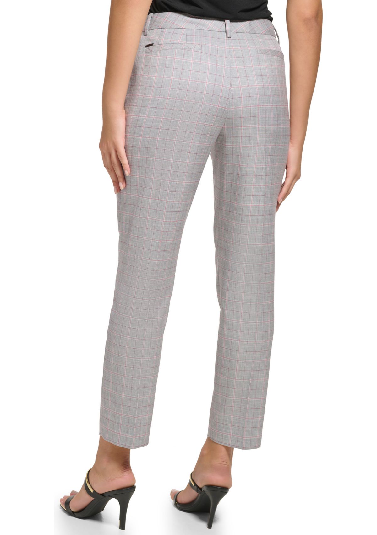 Womens Plaid Ankle Pants