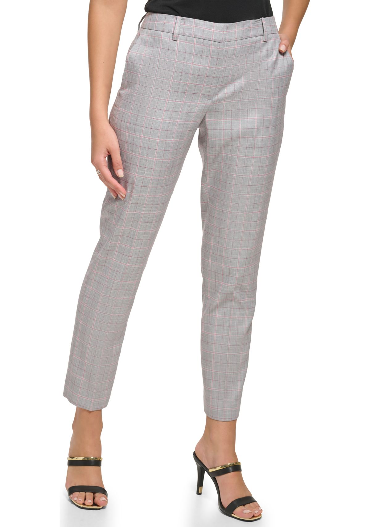Womens Plaid Ankle Pants