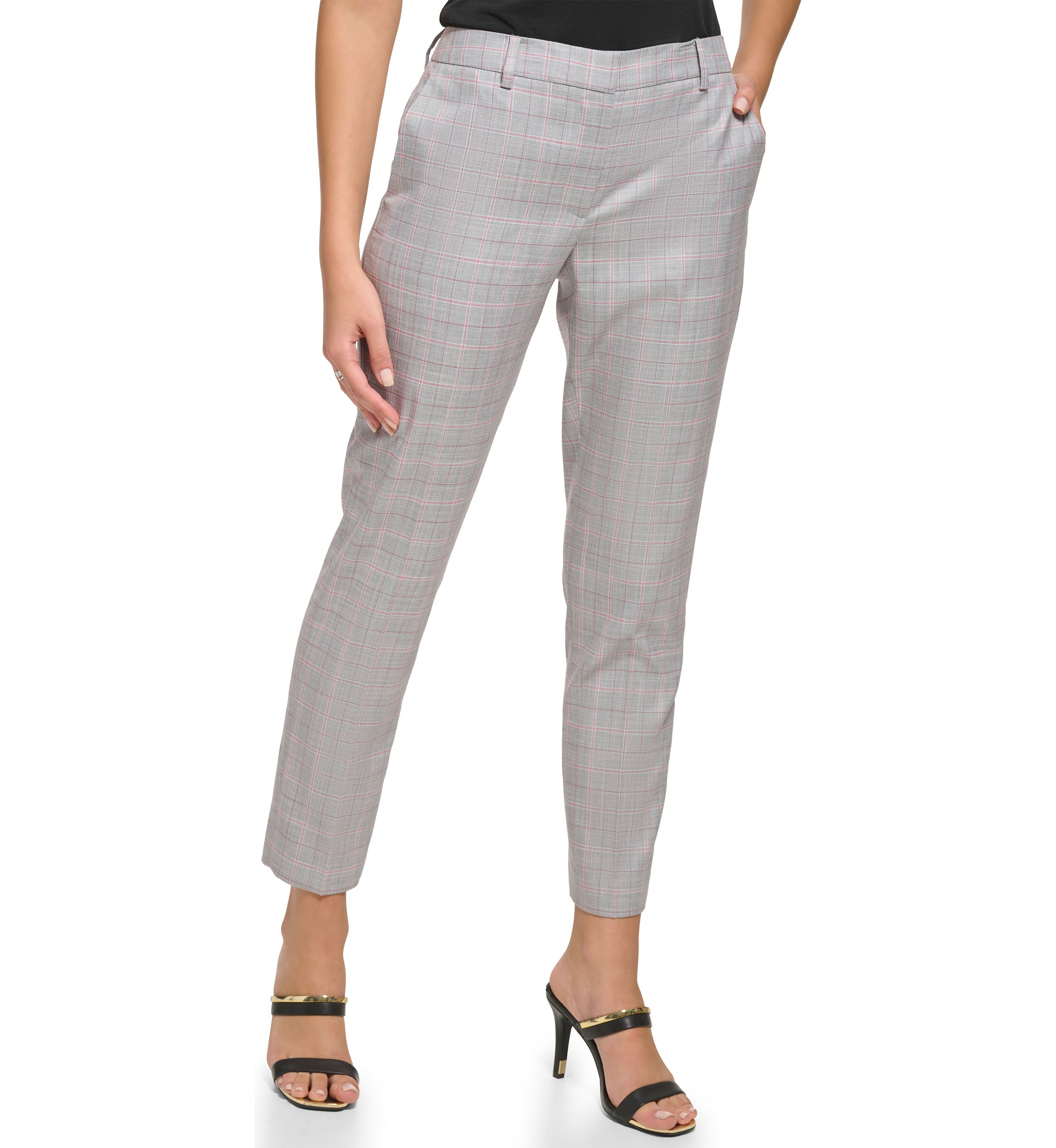 Womens Plaid Ankle Pants