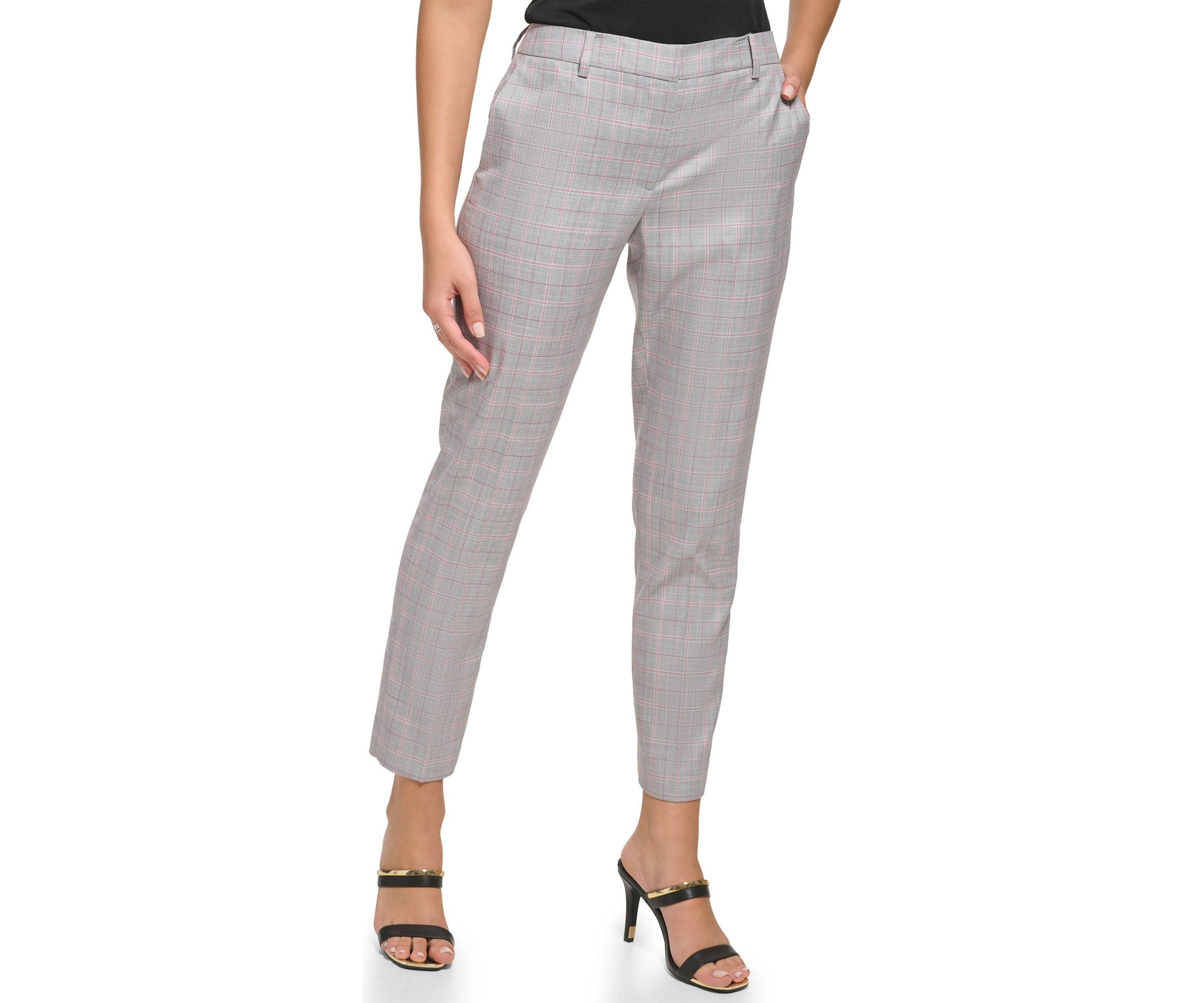 Womens Plaid Ankle Pants