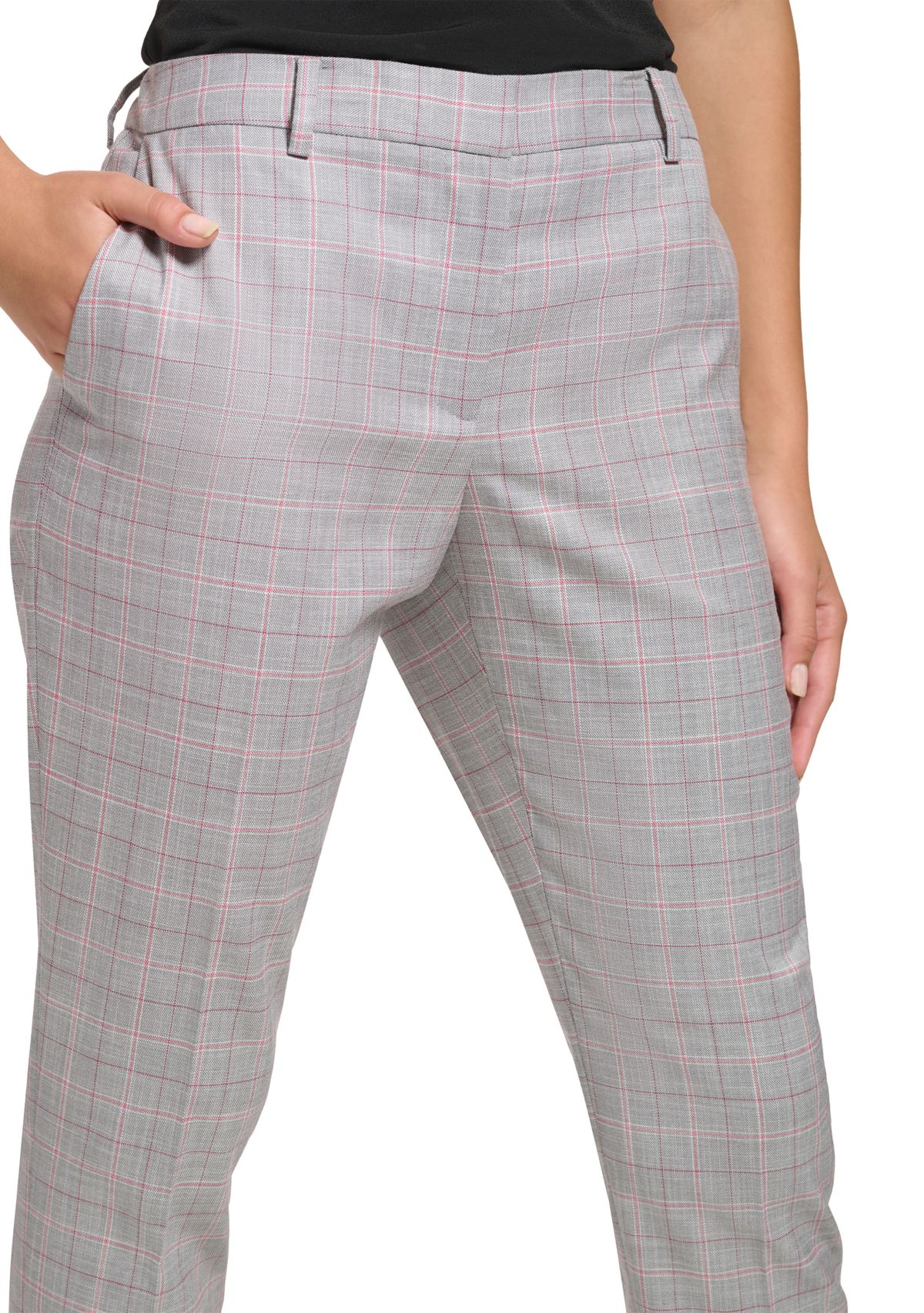 Womens Plaid Ankle Pants