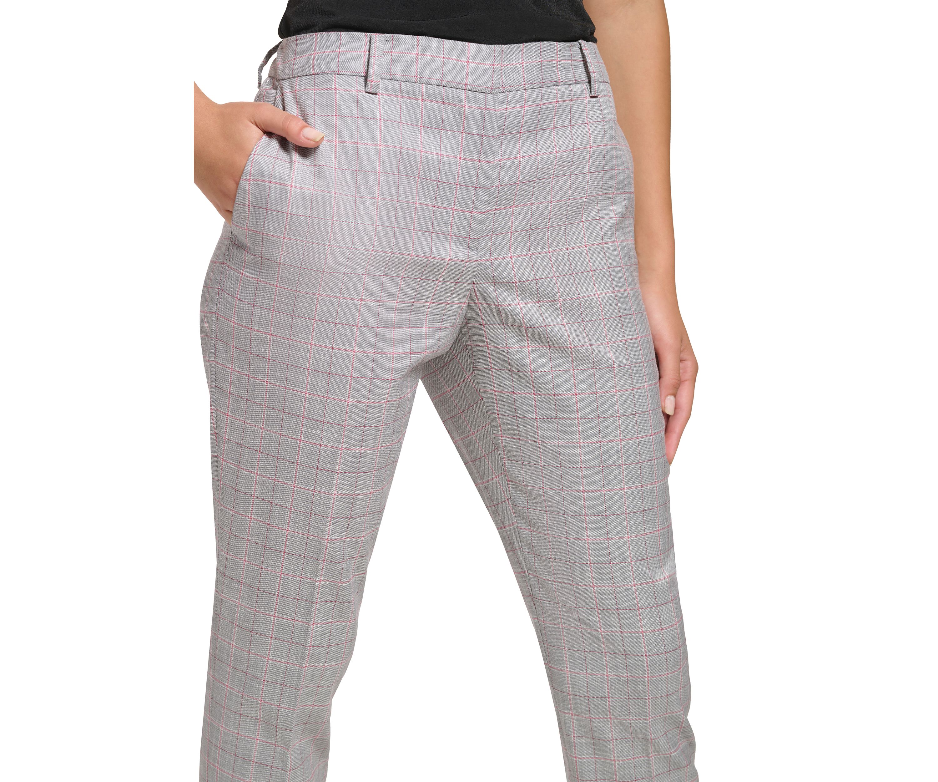 Womens Plaid Ankle Pants