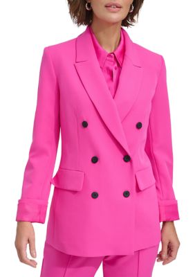 【送料&関税込】Dsquared2 Pink Double-breasted Jacket DSQUARED2 peak-lapel double-breasted Blazer | Pink | FARFETCH