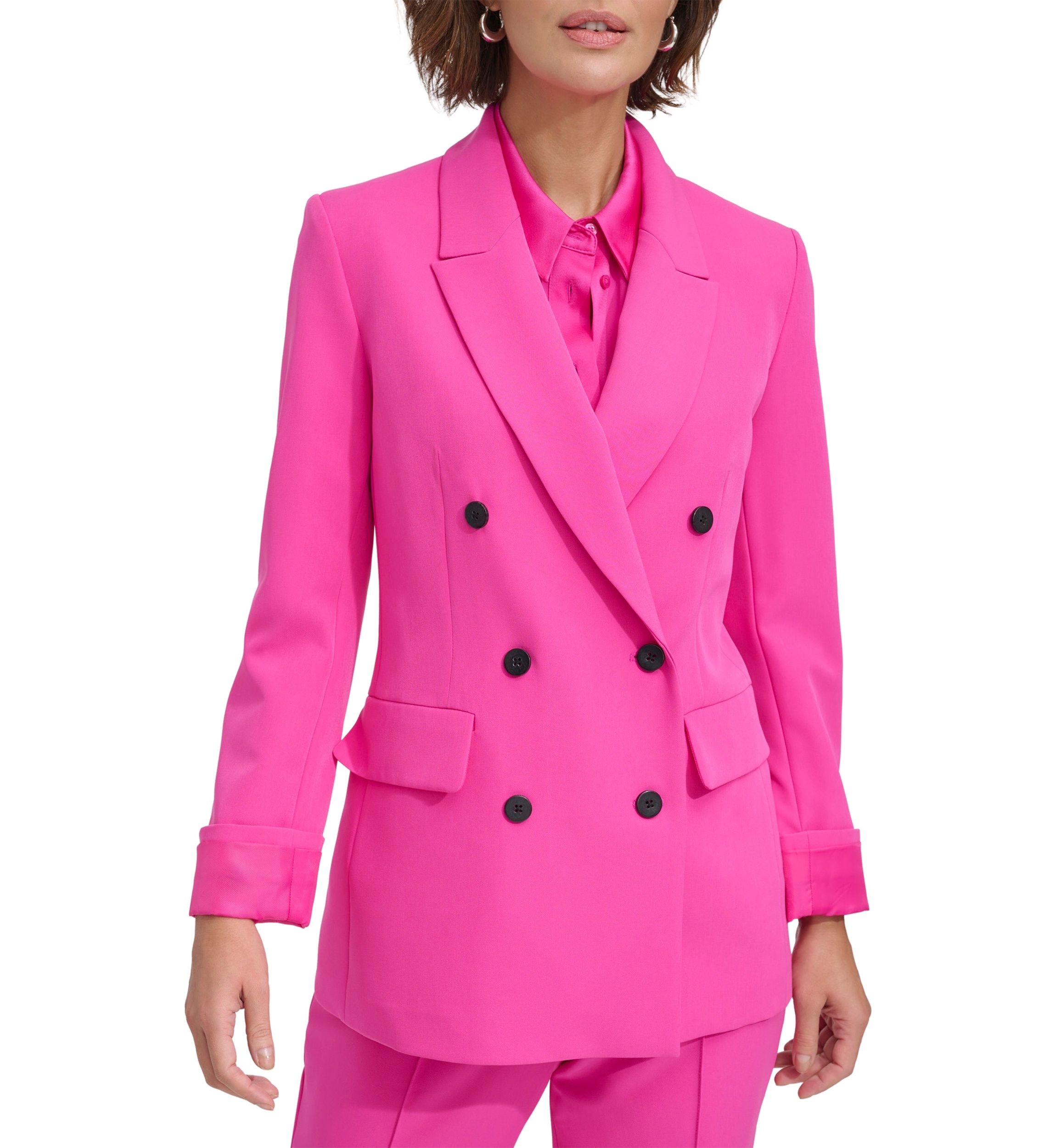 Womens Double Breasted Two Pocket Blazer