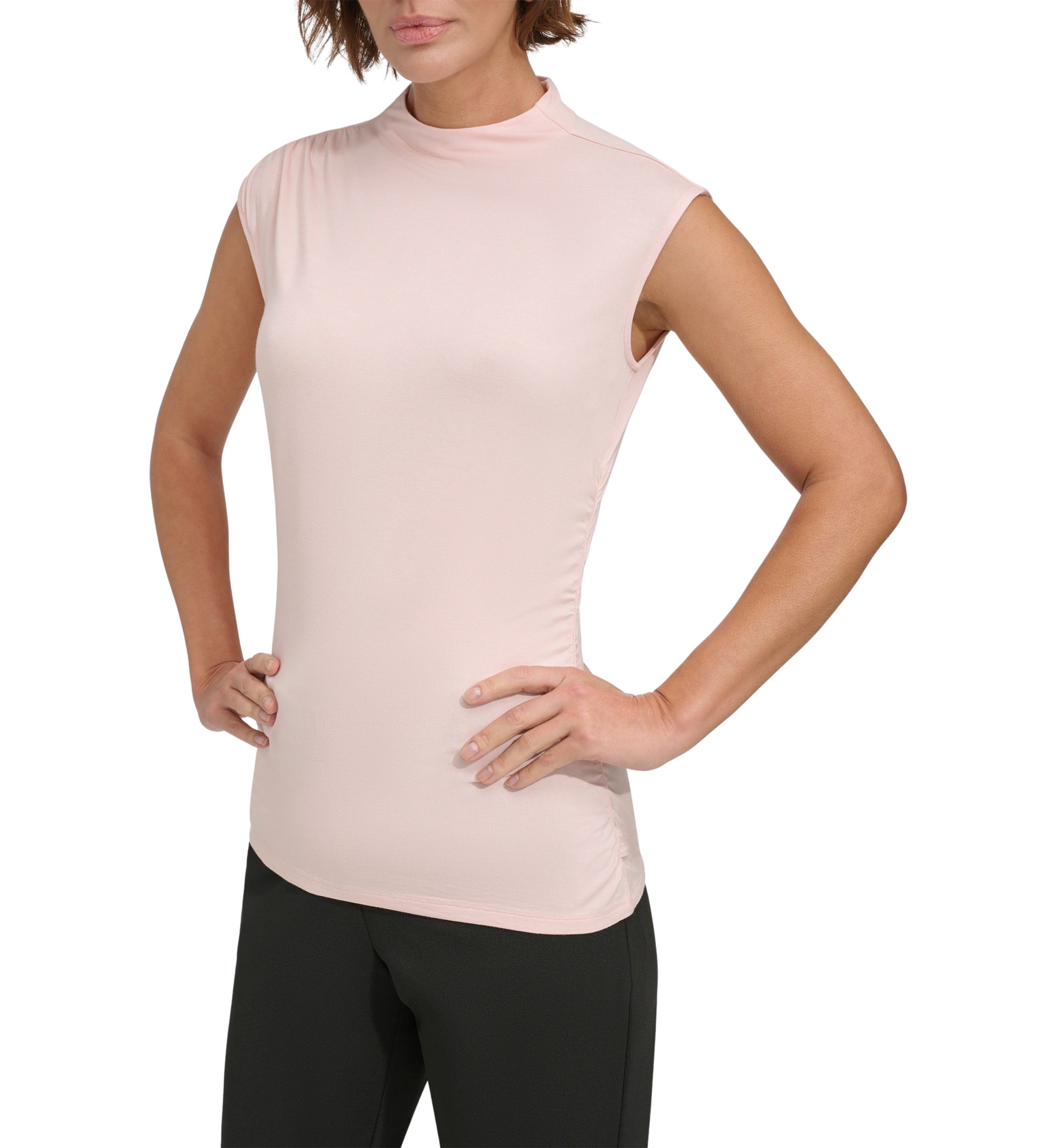 Womens Asymmetric Shirred Top