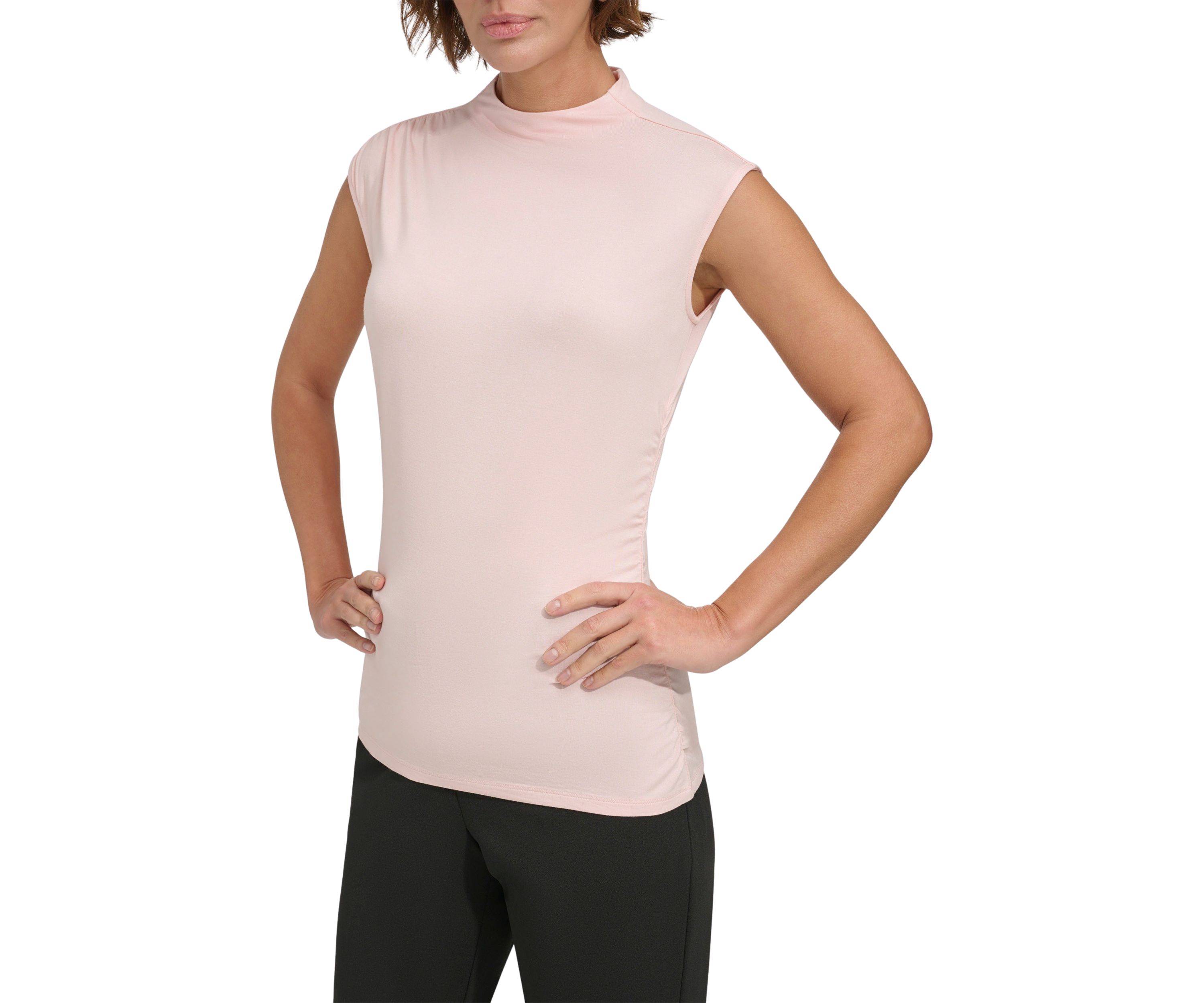 Womens Asymmetric Shirred Top