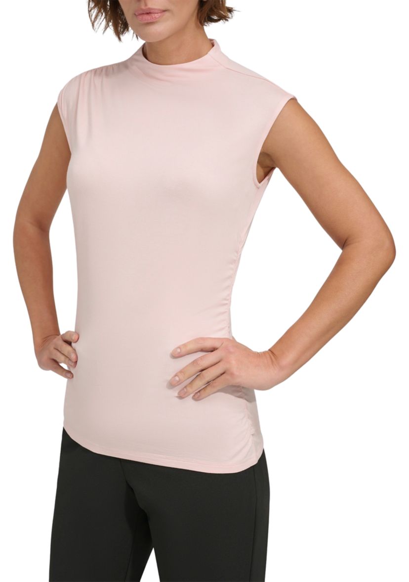 Womens Asymmetric Shirred Top