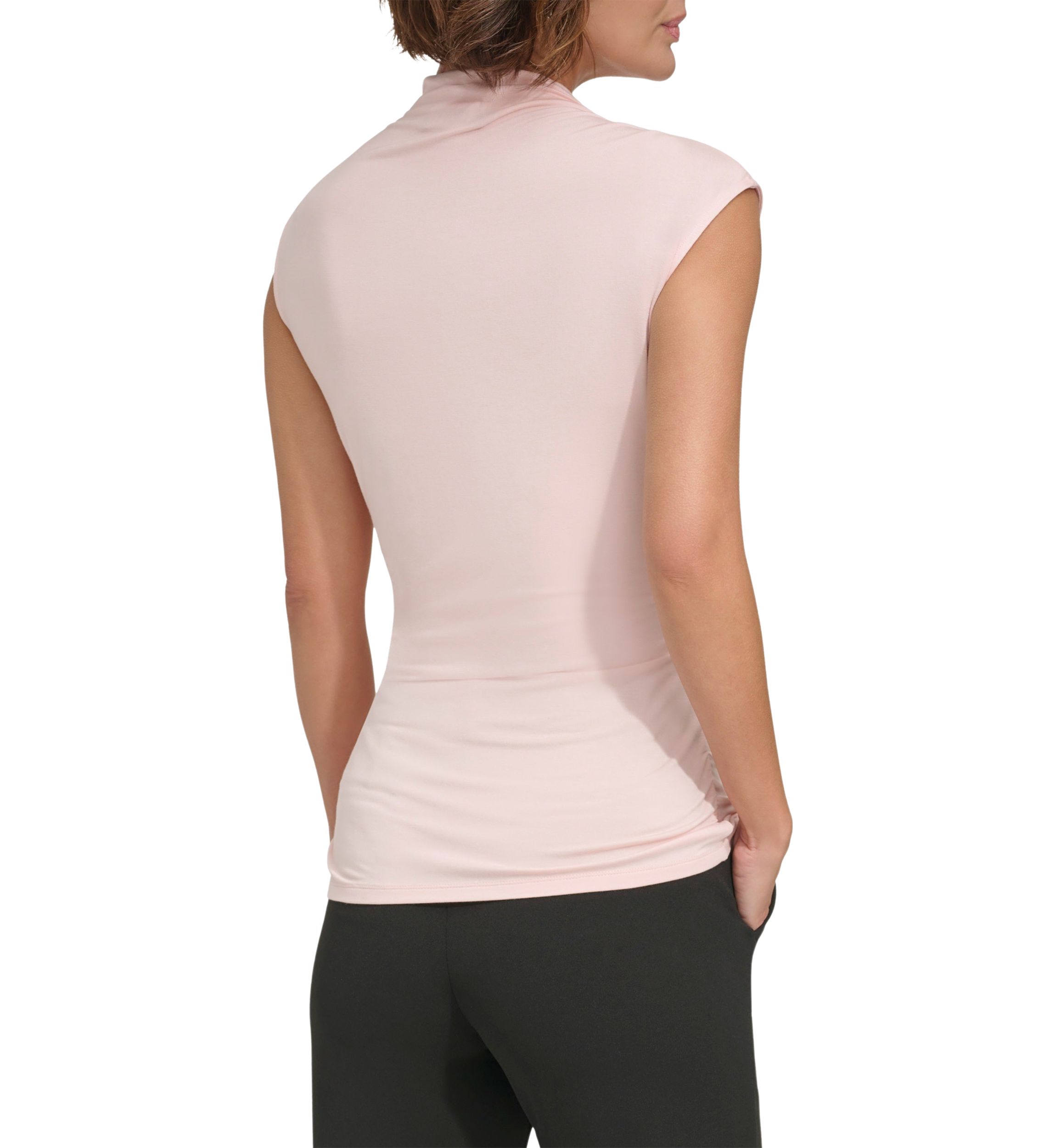Womens Asymmetric Shirred Top