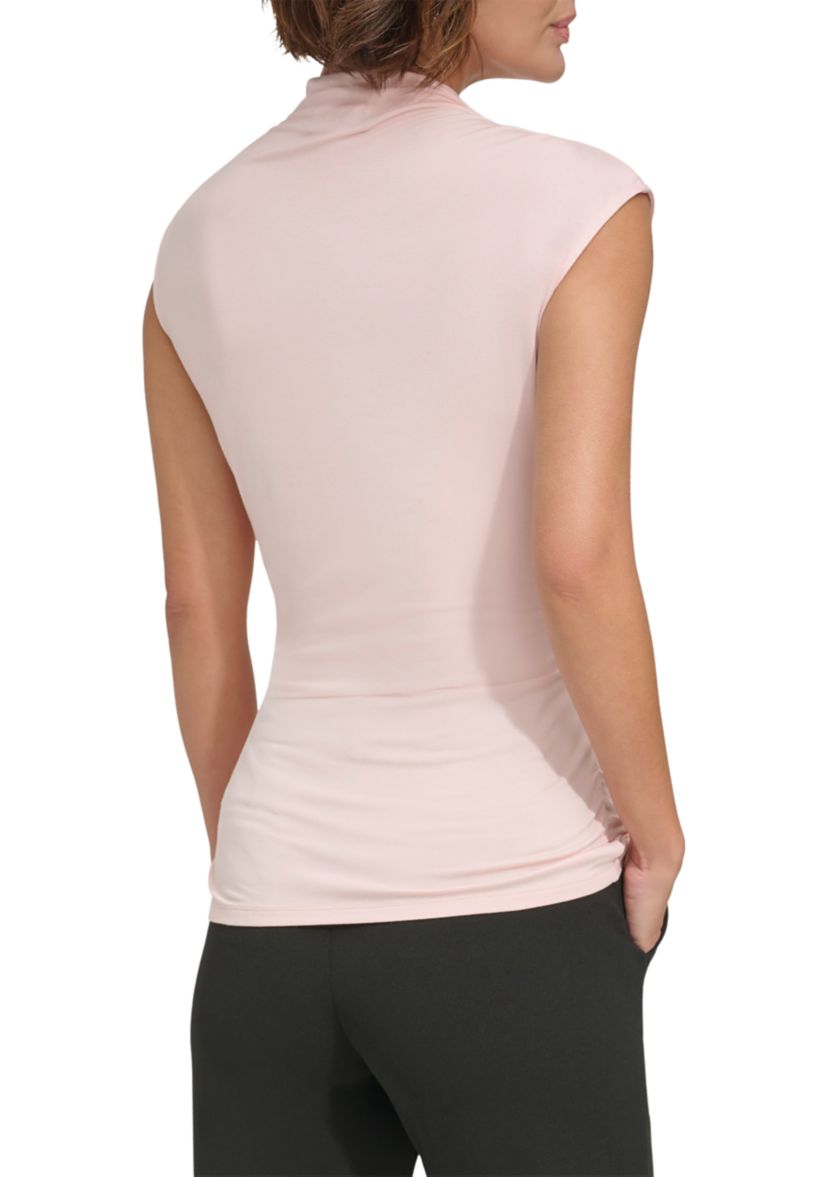 Womens Asymmetric Shirred Top