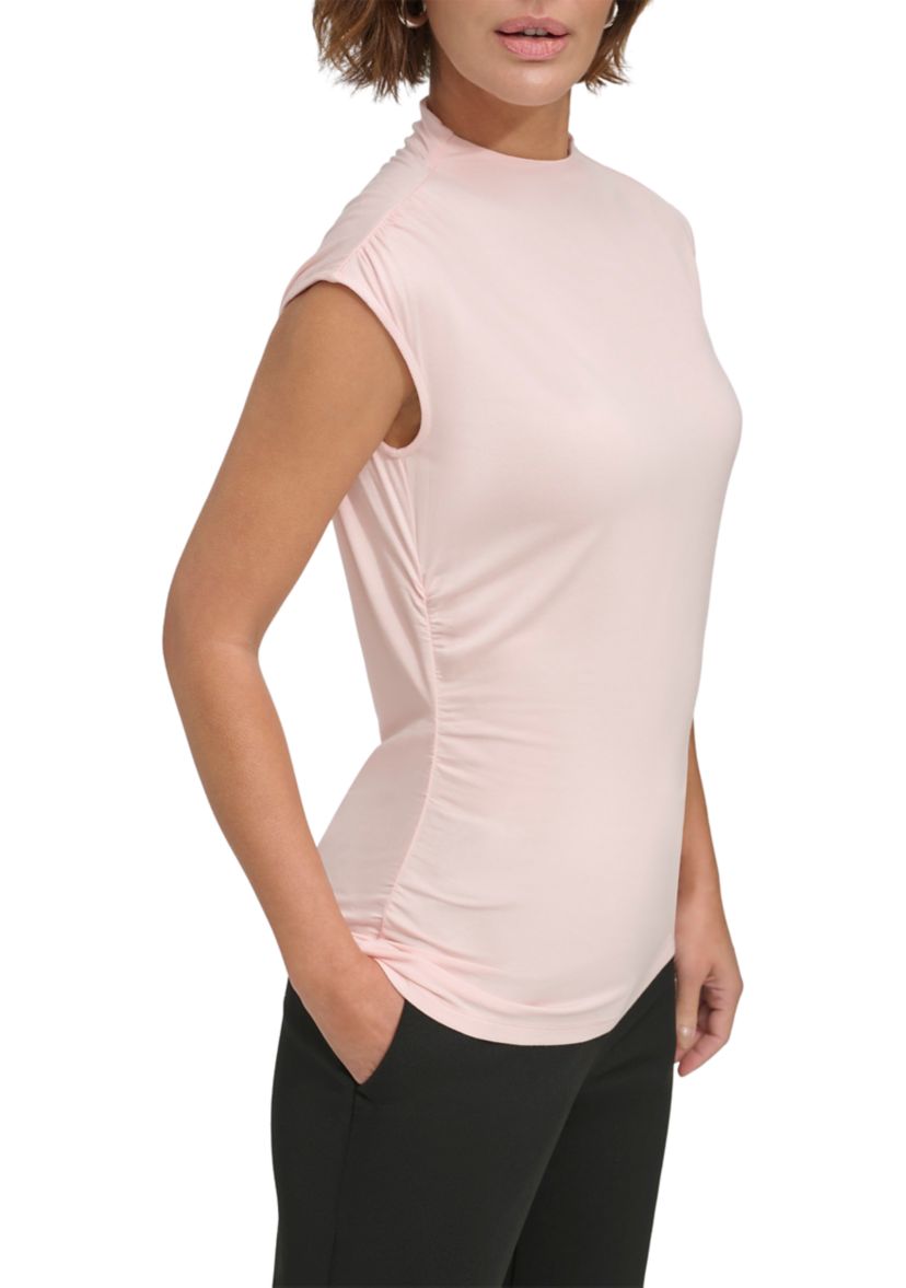 Womens Asymmetric Shirred Top