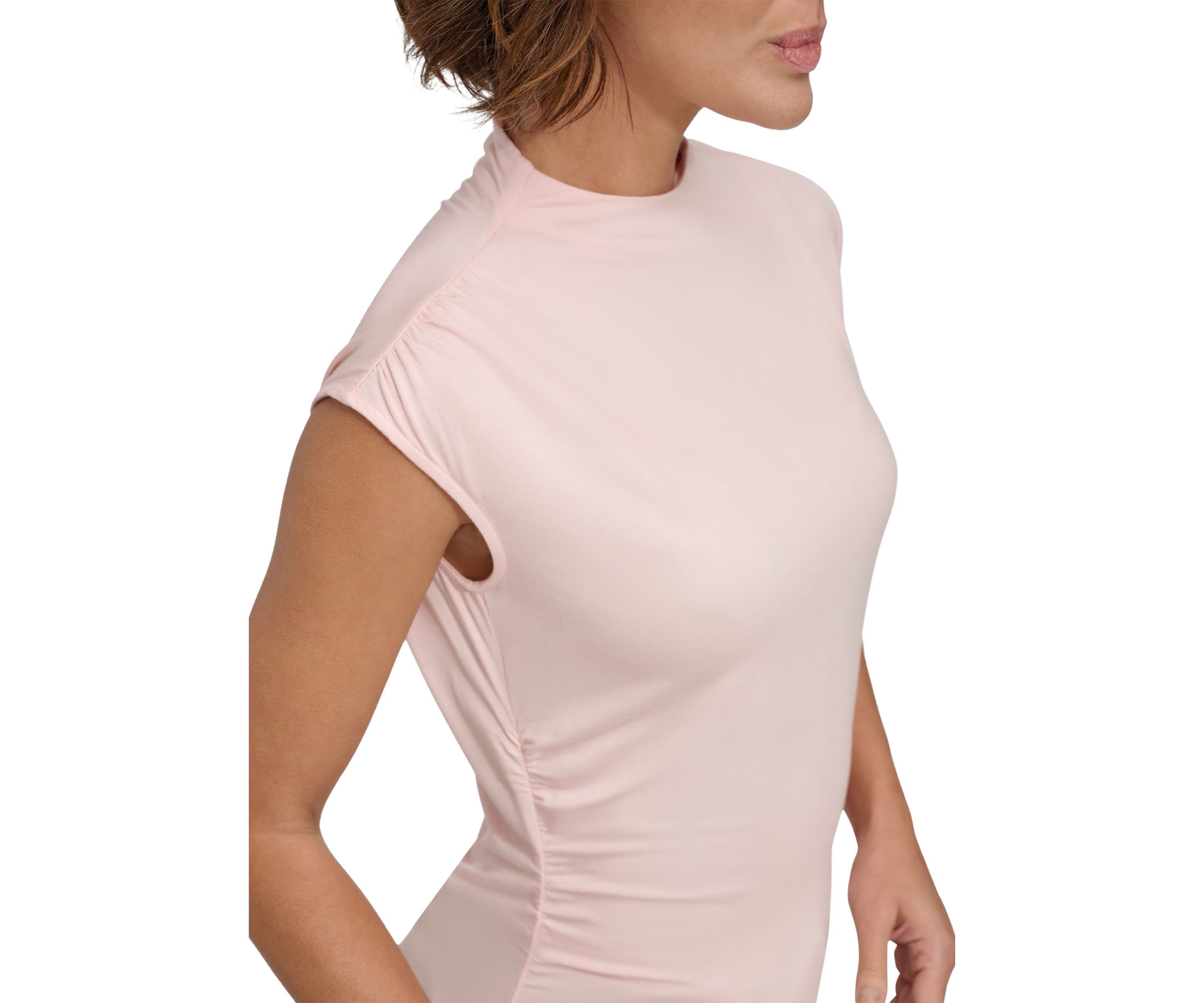 Womens Asymmetric Shirred Top