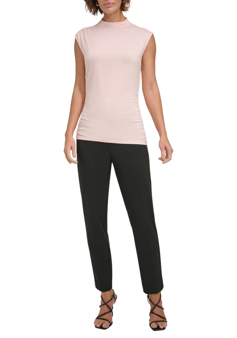 Womens Asymmetric Shirred Top