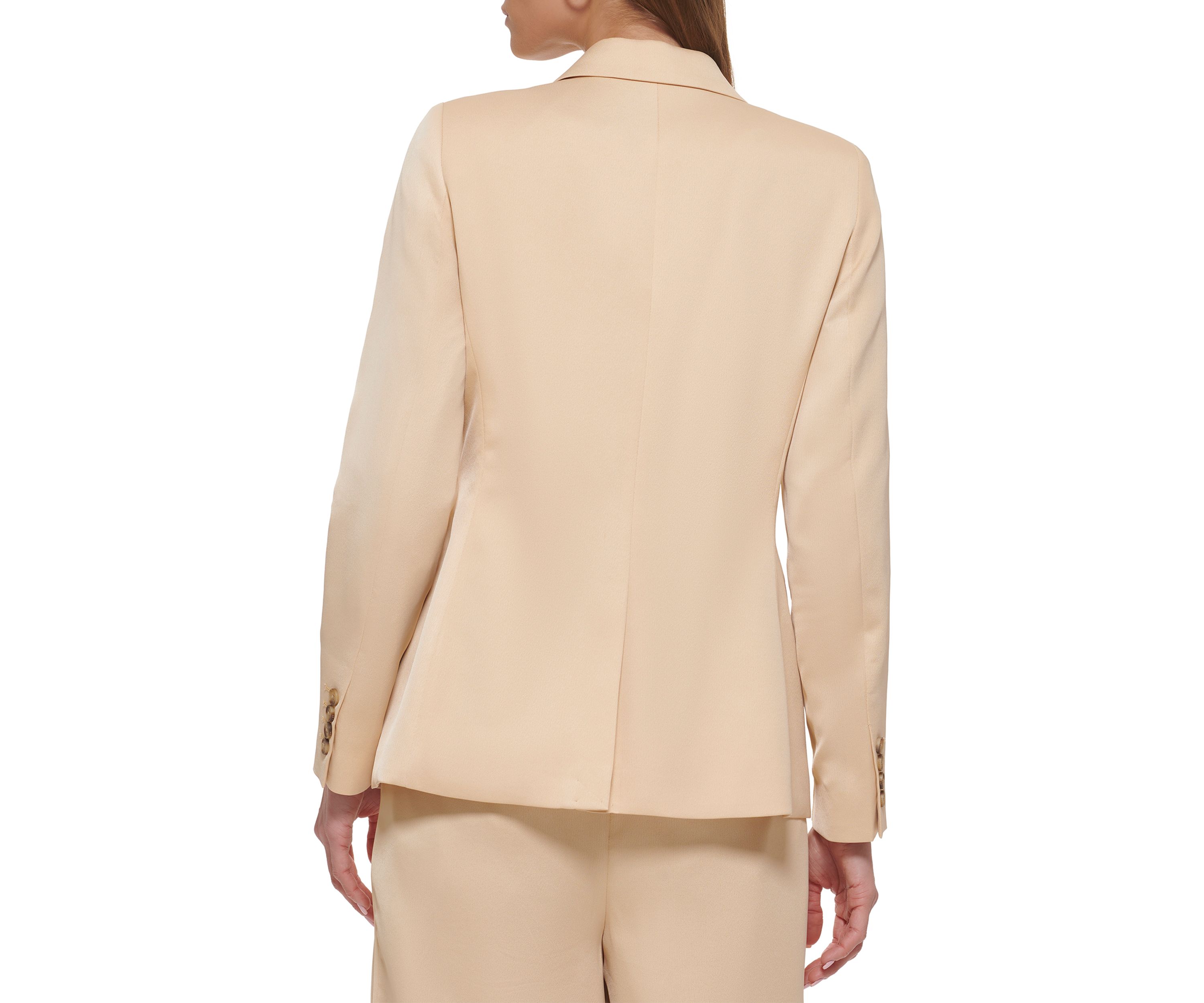 Womens Long Sleeve One Button Notch Collar Jacket