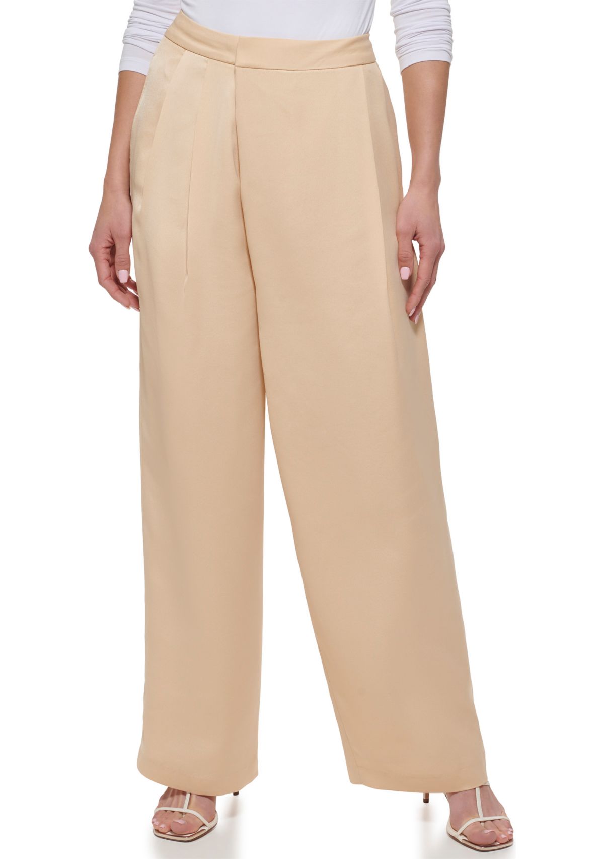 Womens Crossover Pleat Front Trouser Pants