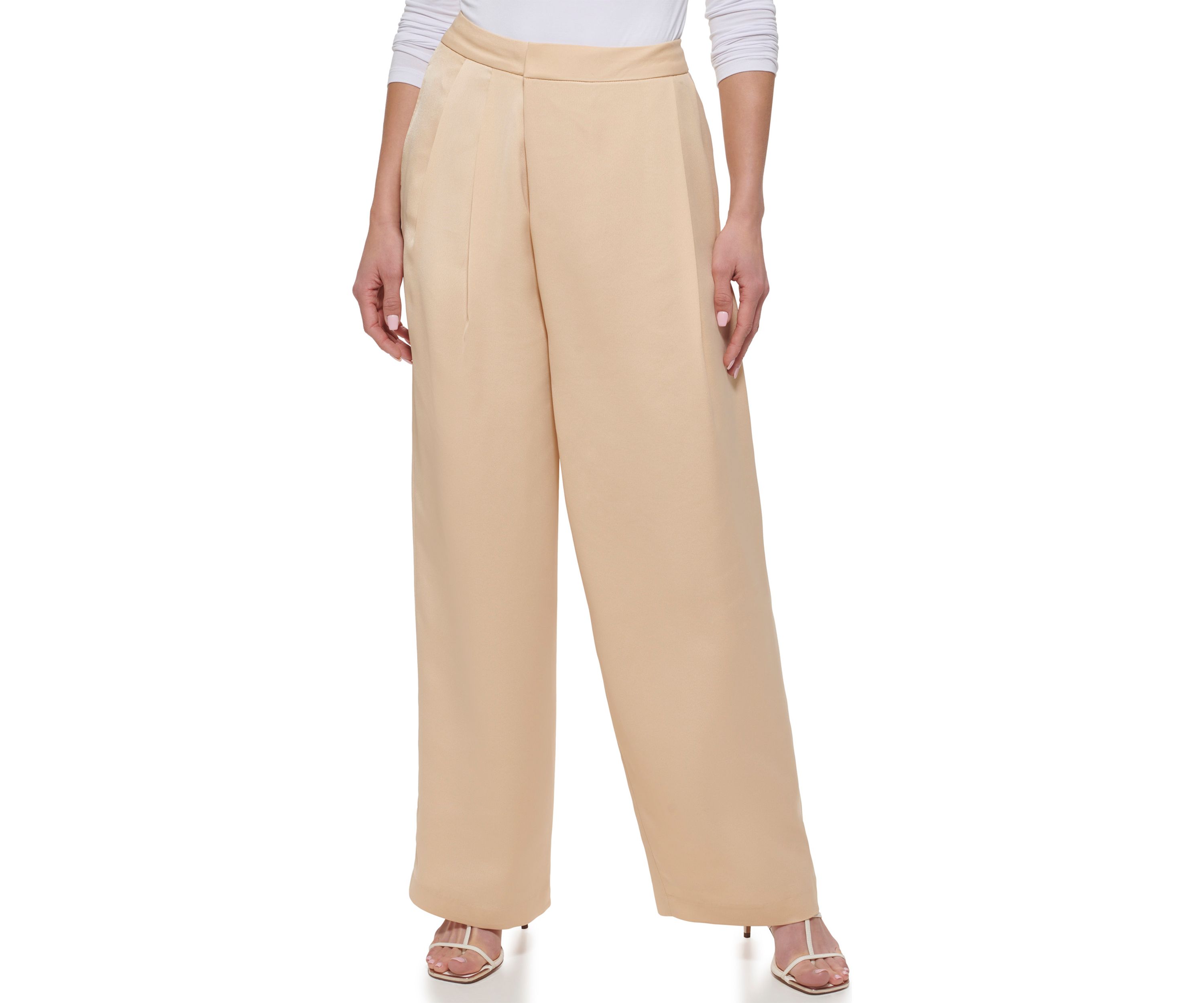Womens Crossover Pleat Front Trouser Pants