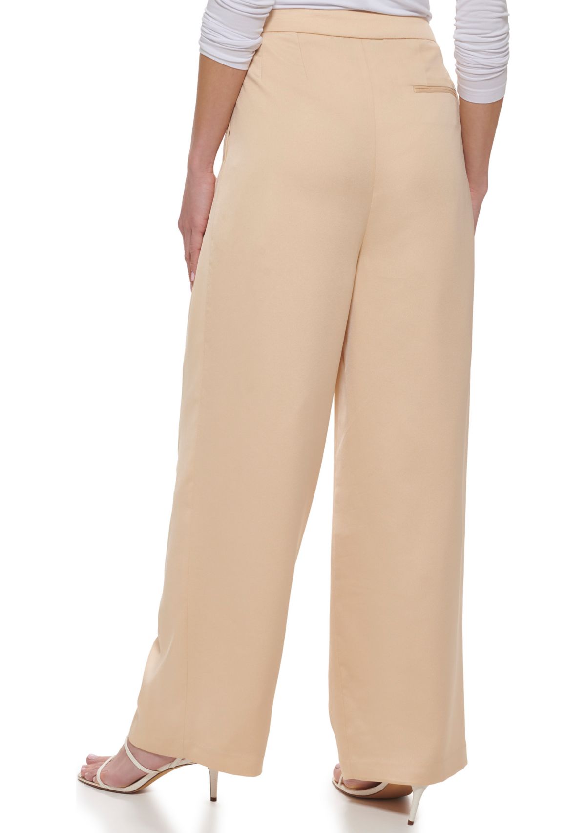 Womens Crossover Pleat Front Trouser Pants