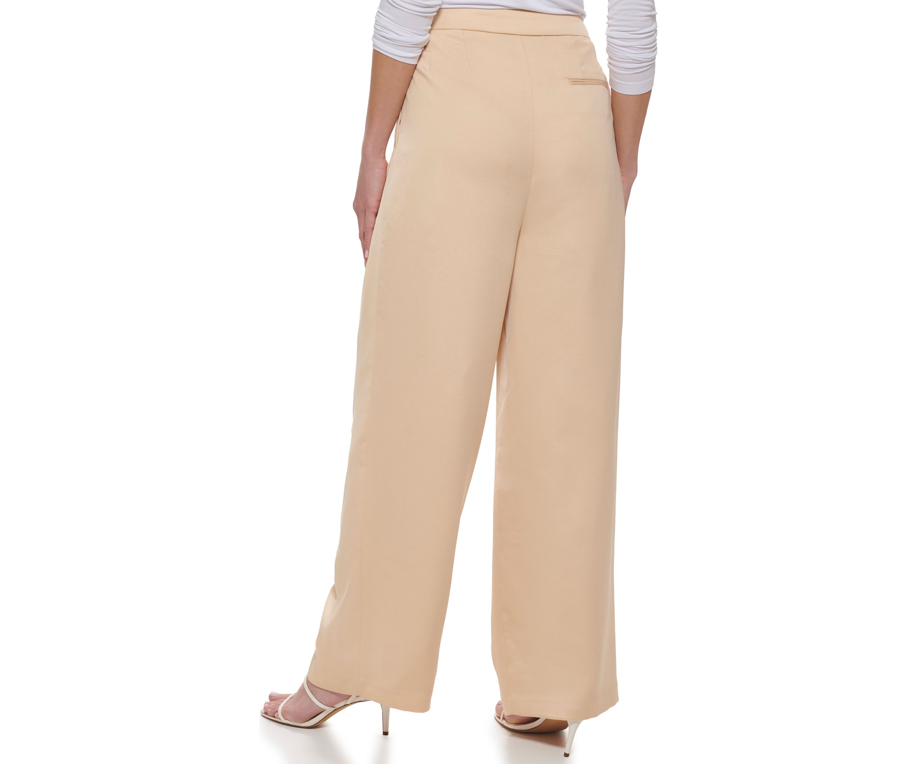 Womens Crossover Pleat Front Trouser Pants