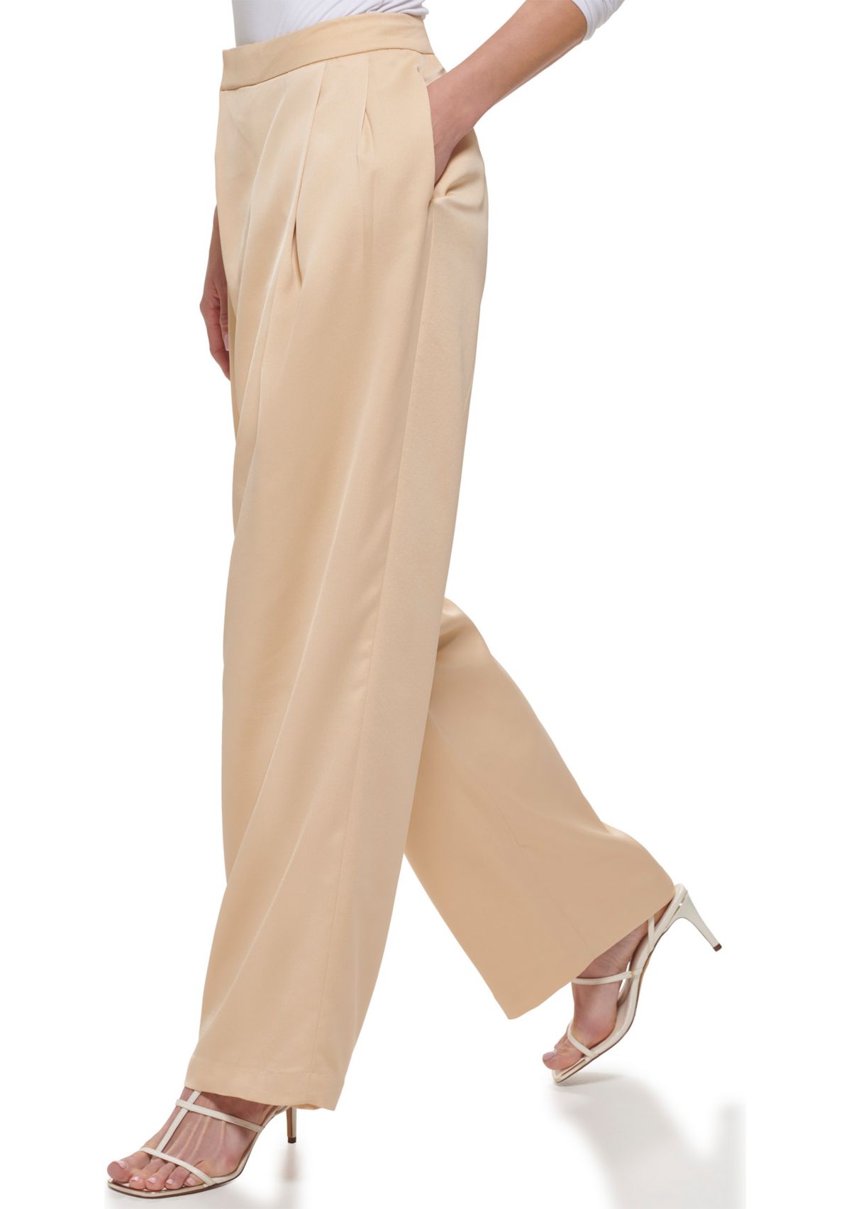 Womens Crossover Pleat Front Trouser Pants