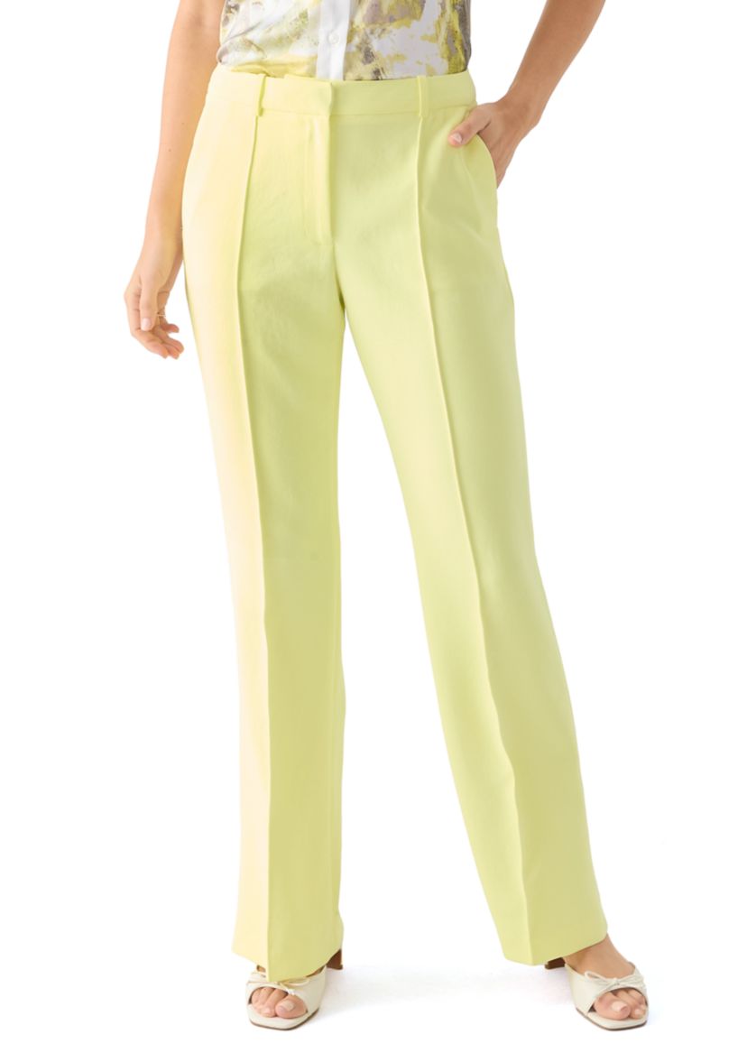 Womens Pleated Straight Leg Pants