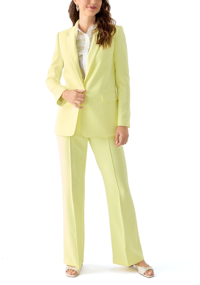 Womens Pleated Straight Leg Pants