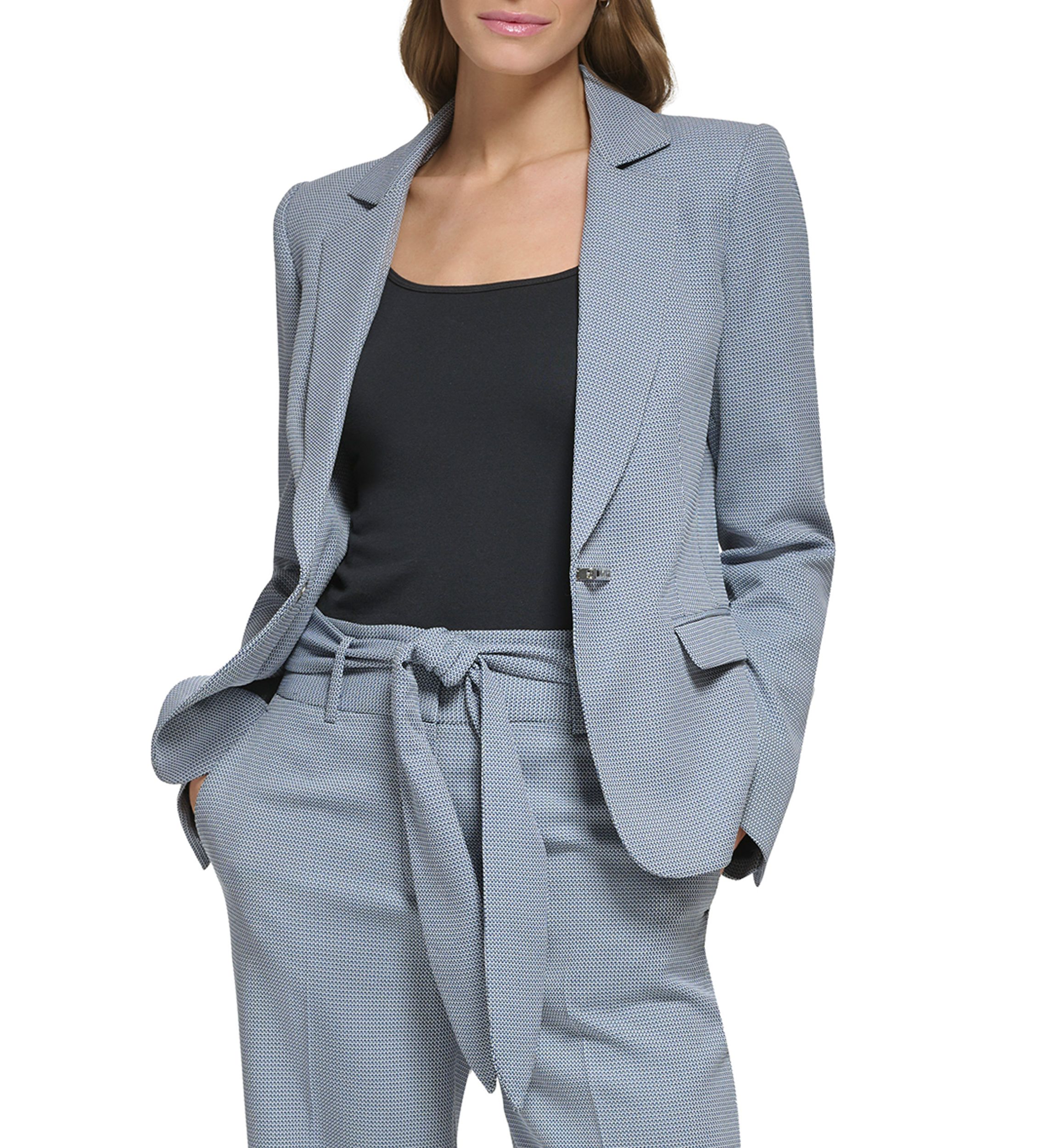 Womens Notch Collar One Button Jacket