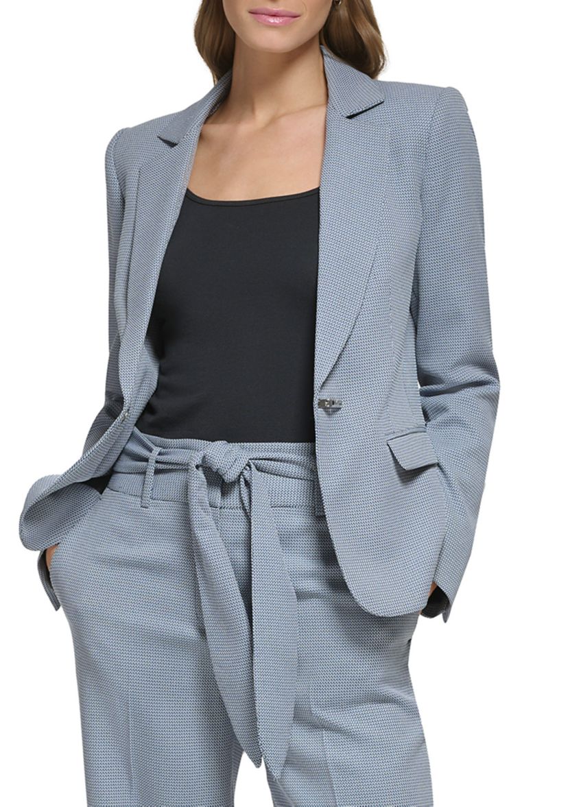 Womens Notch Collar One Button Jacket