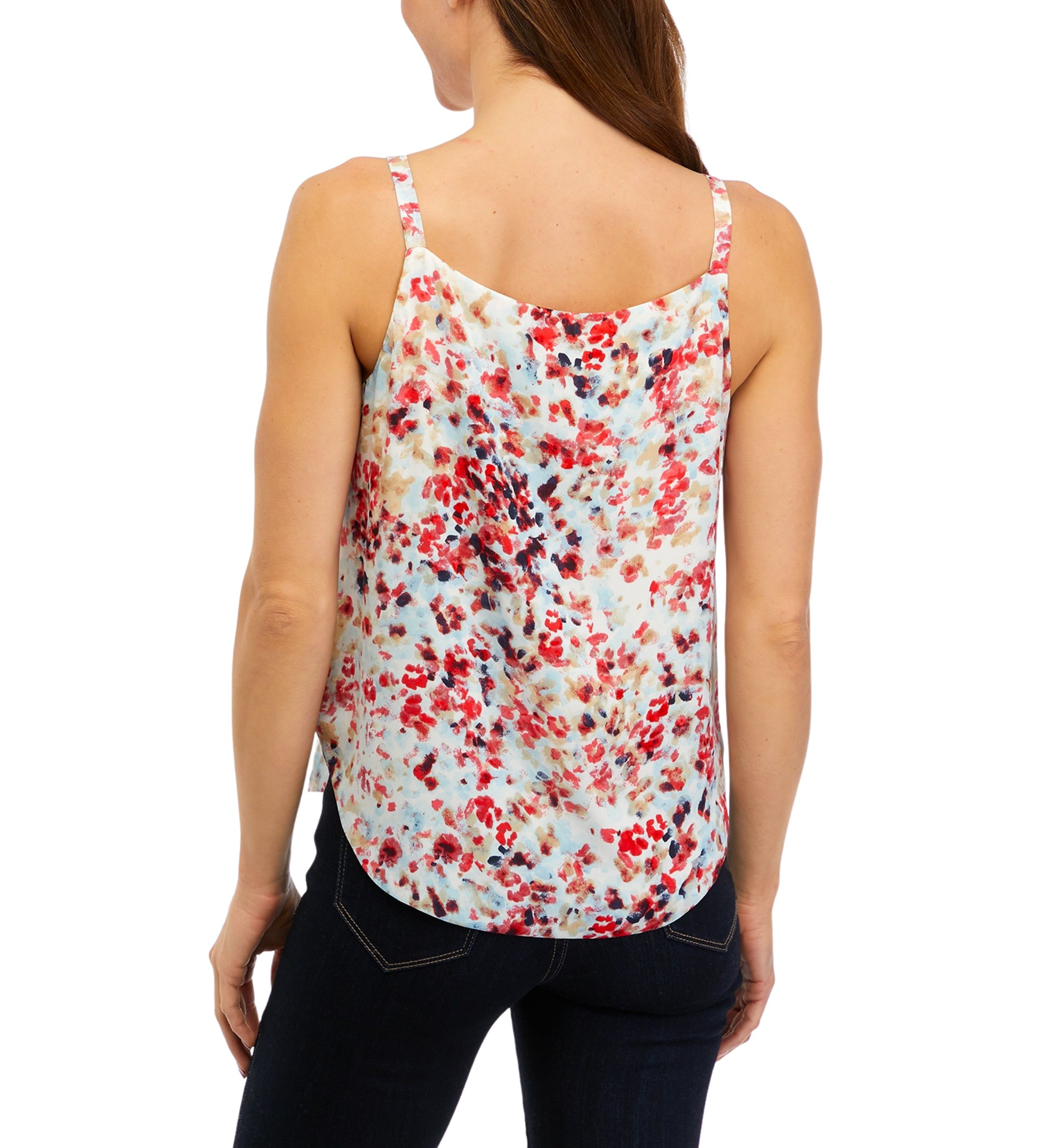 Womens Sleeveless Square Neck Printed Cami
