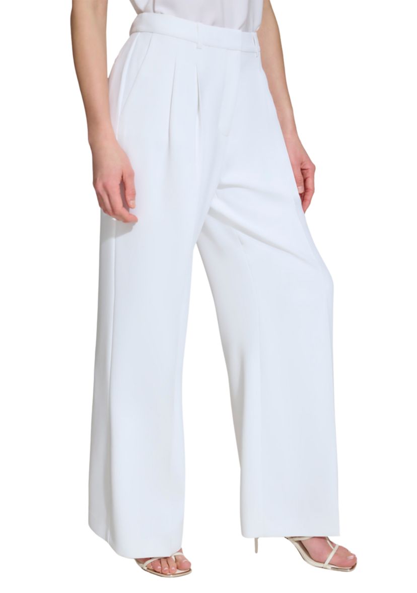 Womens High Waisted Pleated Wide Leg Pants
